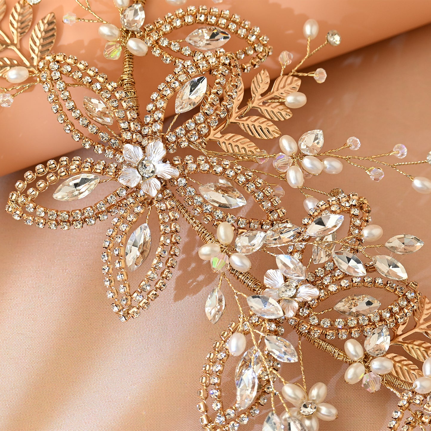 Bridella BHP305-G Gold Rhinestone Crown