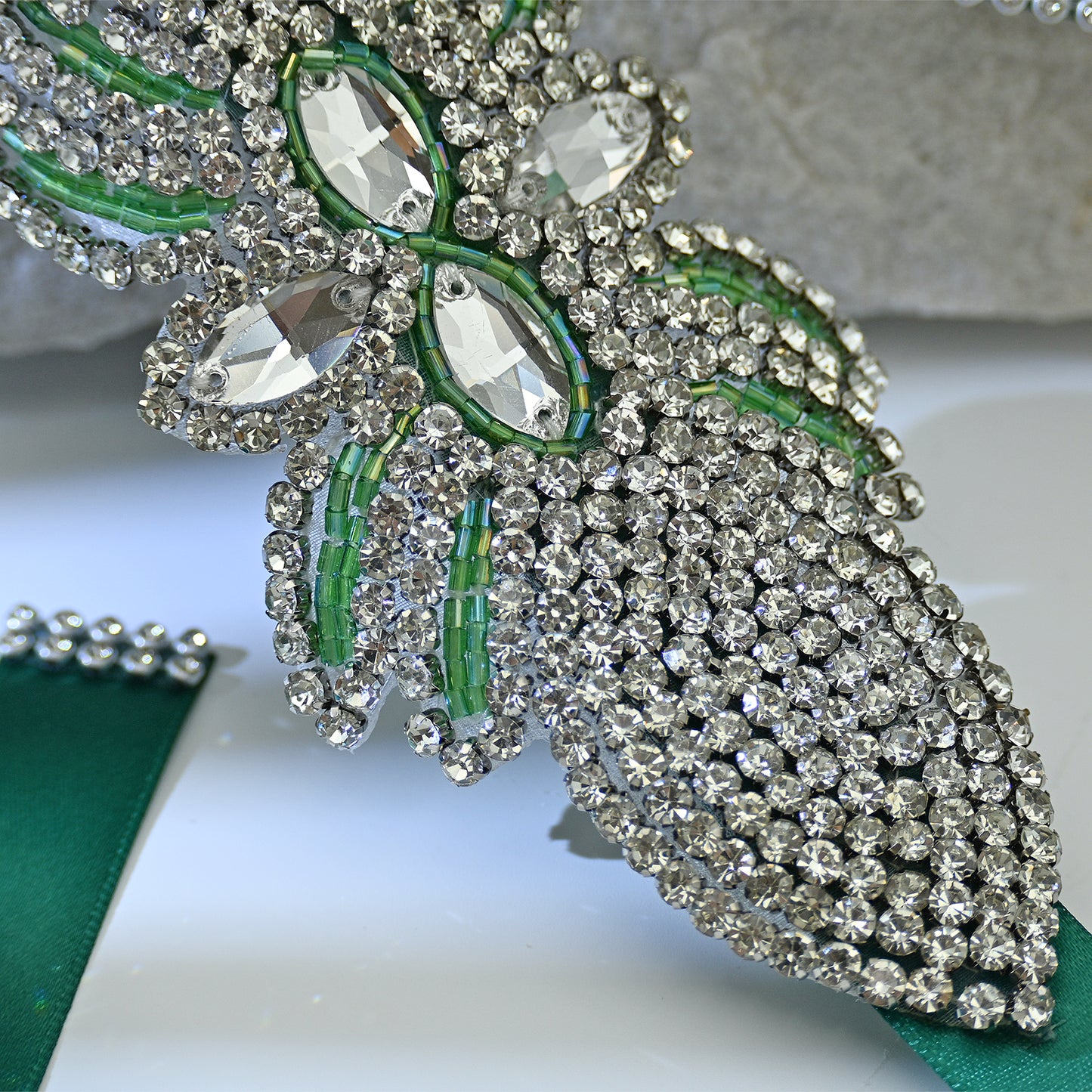 Bridella BS152KL Emerald Rhinestone Belt