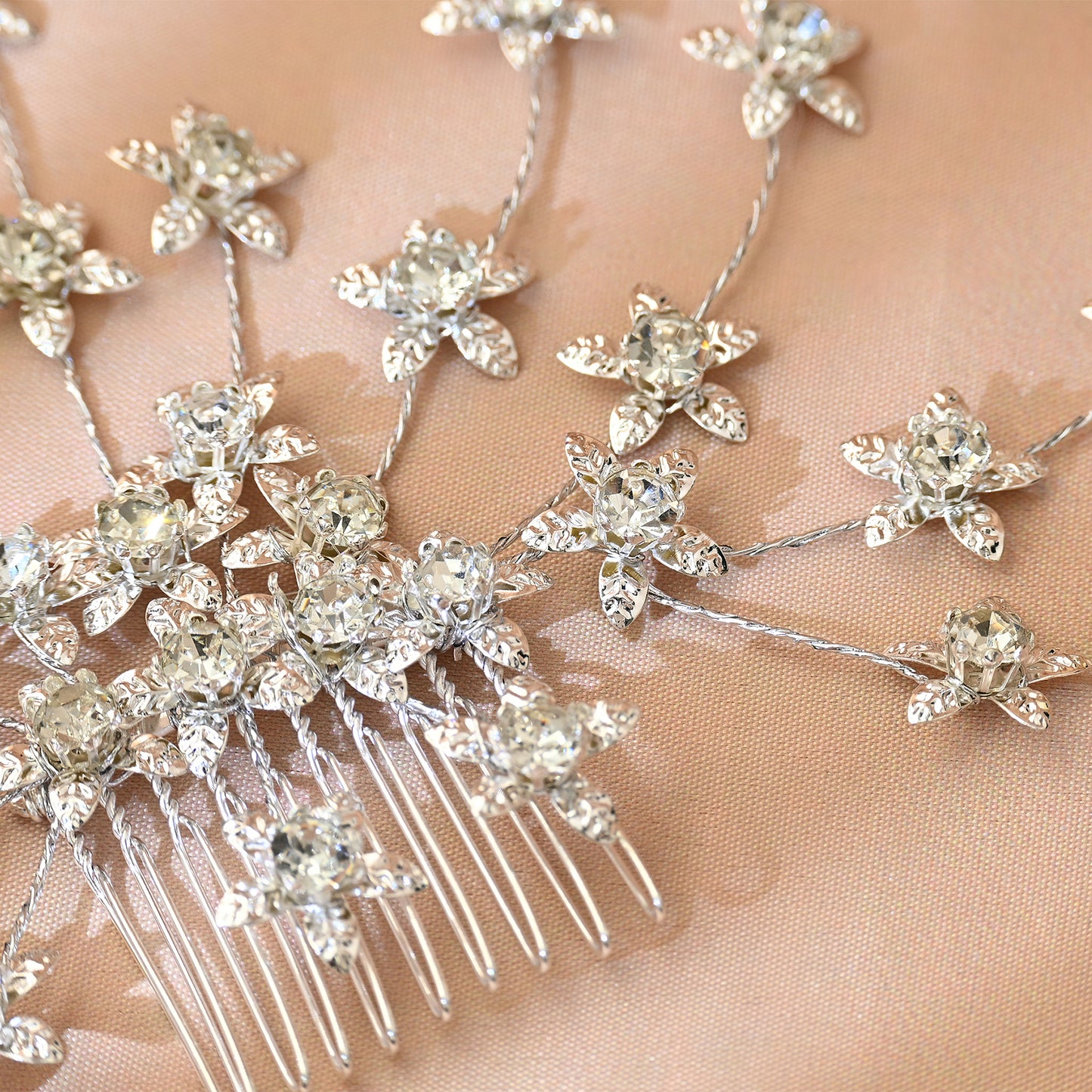 Bridella BHP502-S Silver Rhinestone Hair Comb