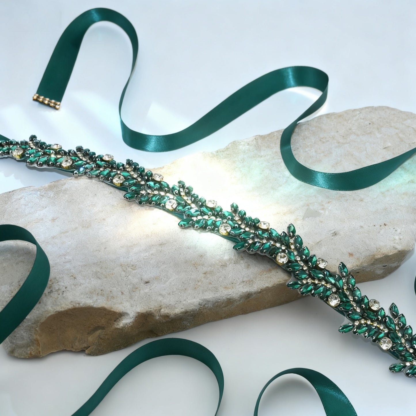 Bridella BS242KL Emerald Rhinestone Belt