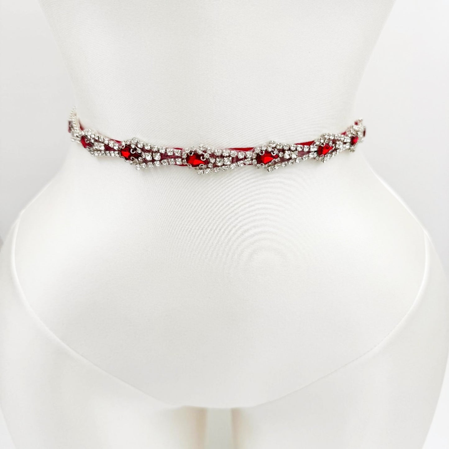 Red Rhinestone Belt - Bridella BS31R