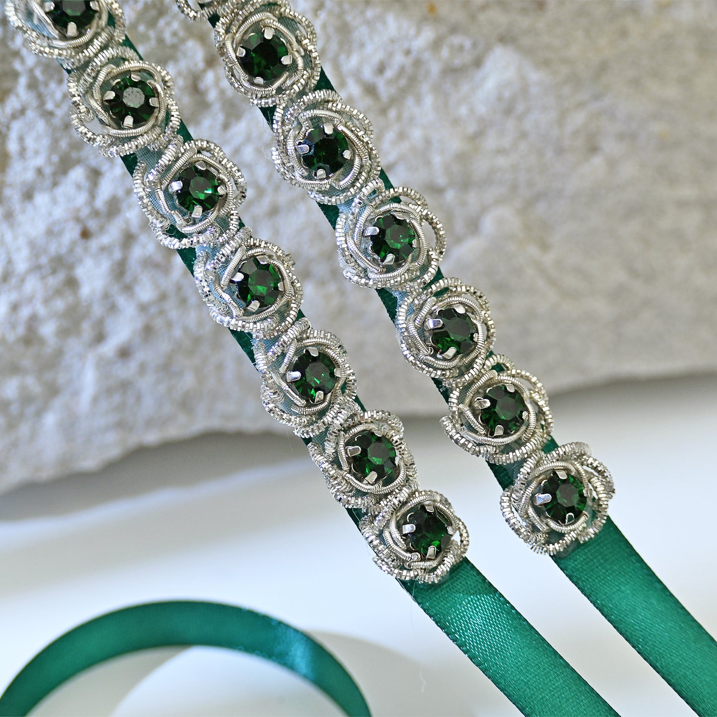 Green Rhinestone Bridal Belt Sash for Wedding - Bridella BS143KL