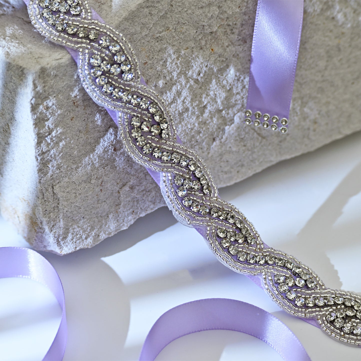 Purple Crystal Rhinestone Wedding Dress Belt Bridal Sash BS62 Bridella