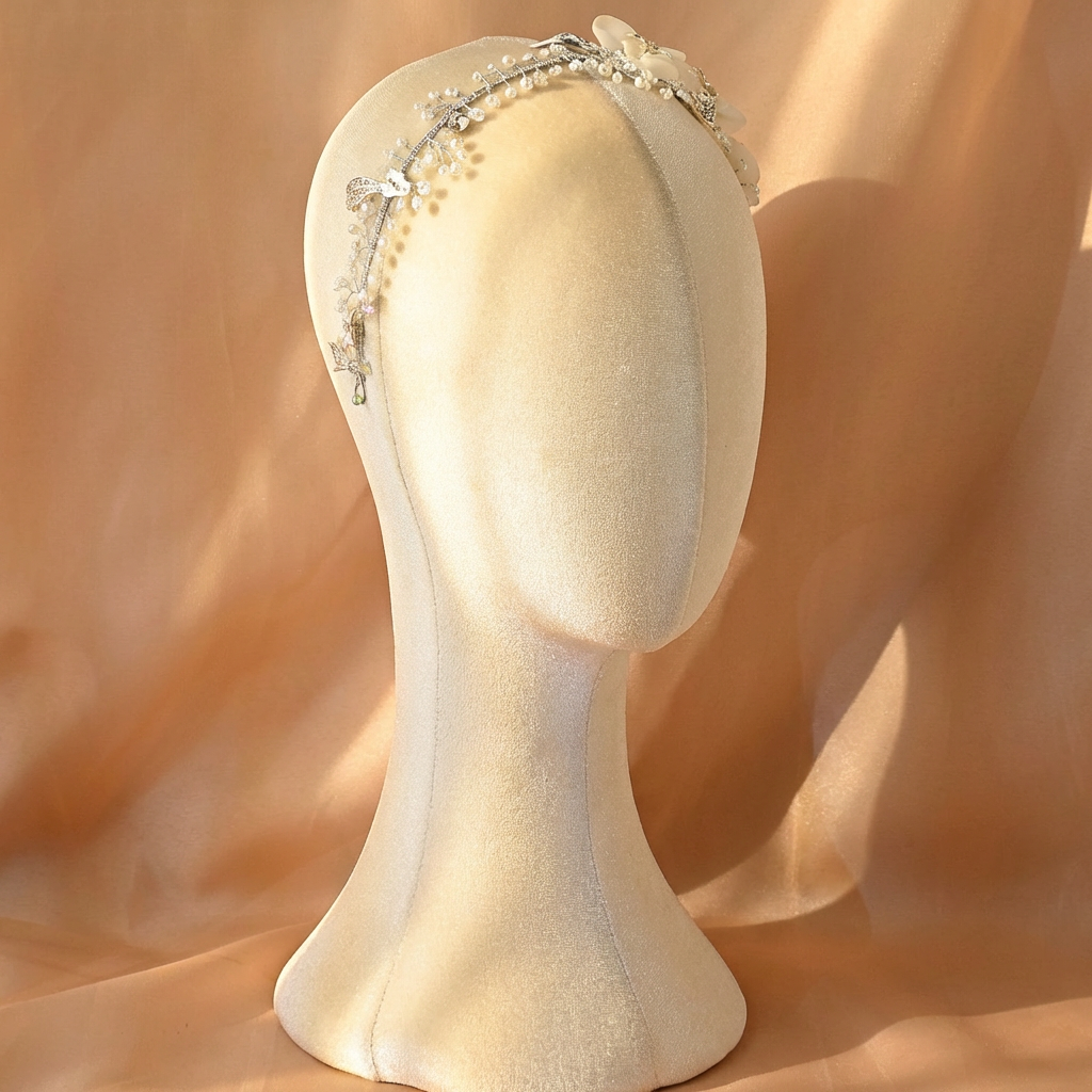 Pearl Flower Bridal Hair Vine Wedding Headpiece – Bridella BHP274-S