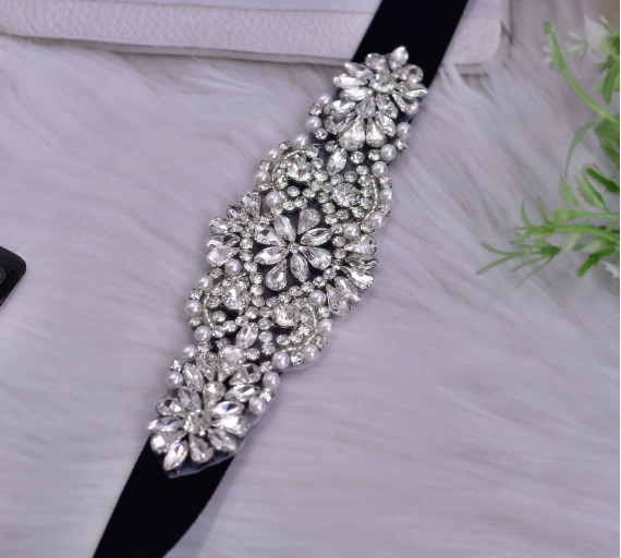 Rhinestone Elastic Belt Wide Luxury - Bridella BS394-B