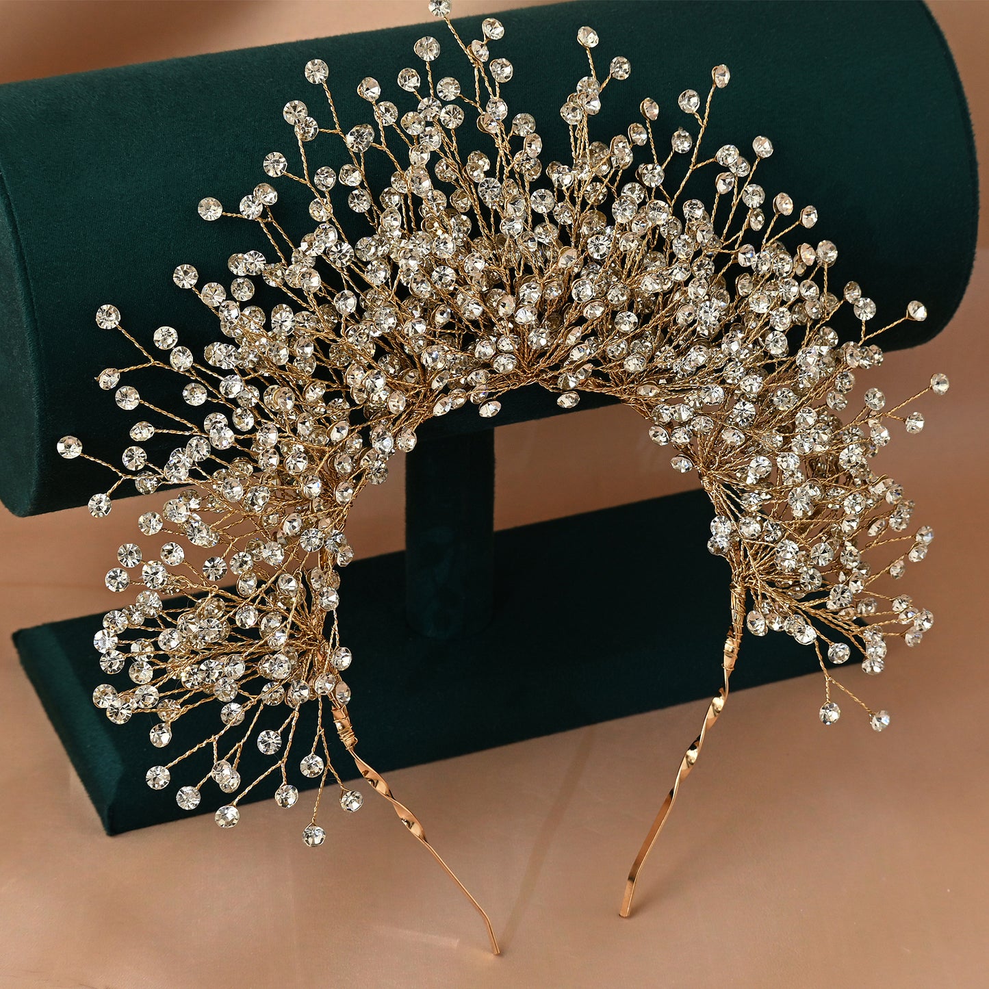 Bridella BHP193-G Gold Rhinestone Crown