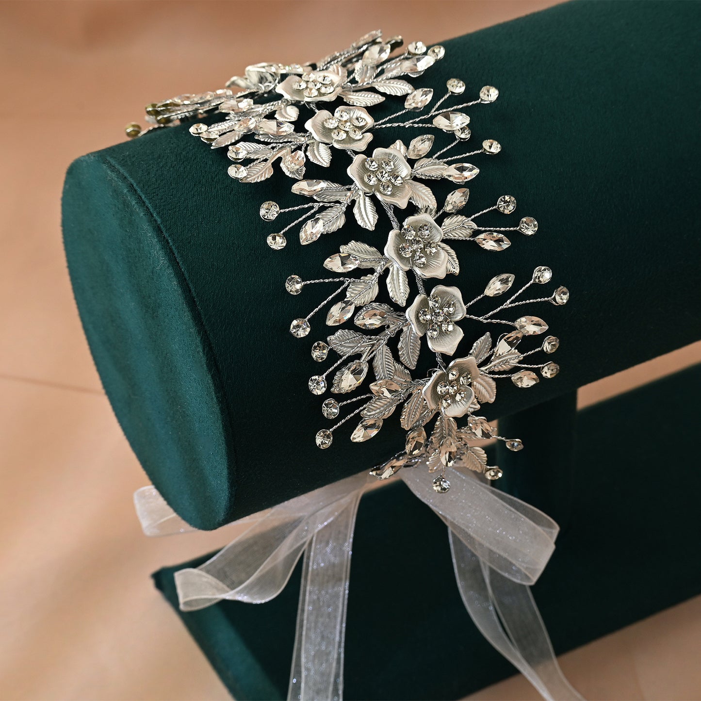 Bridella BHP349-S Silver Rhinestone Headband