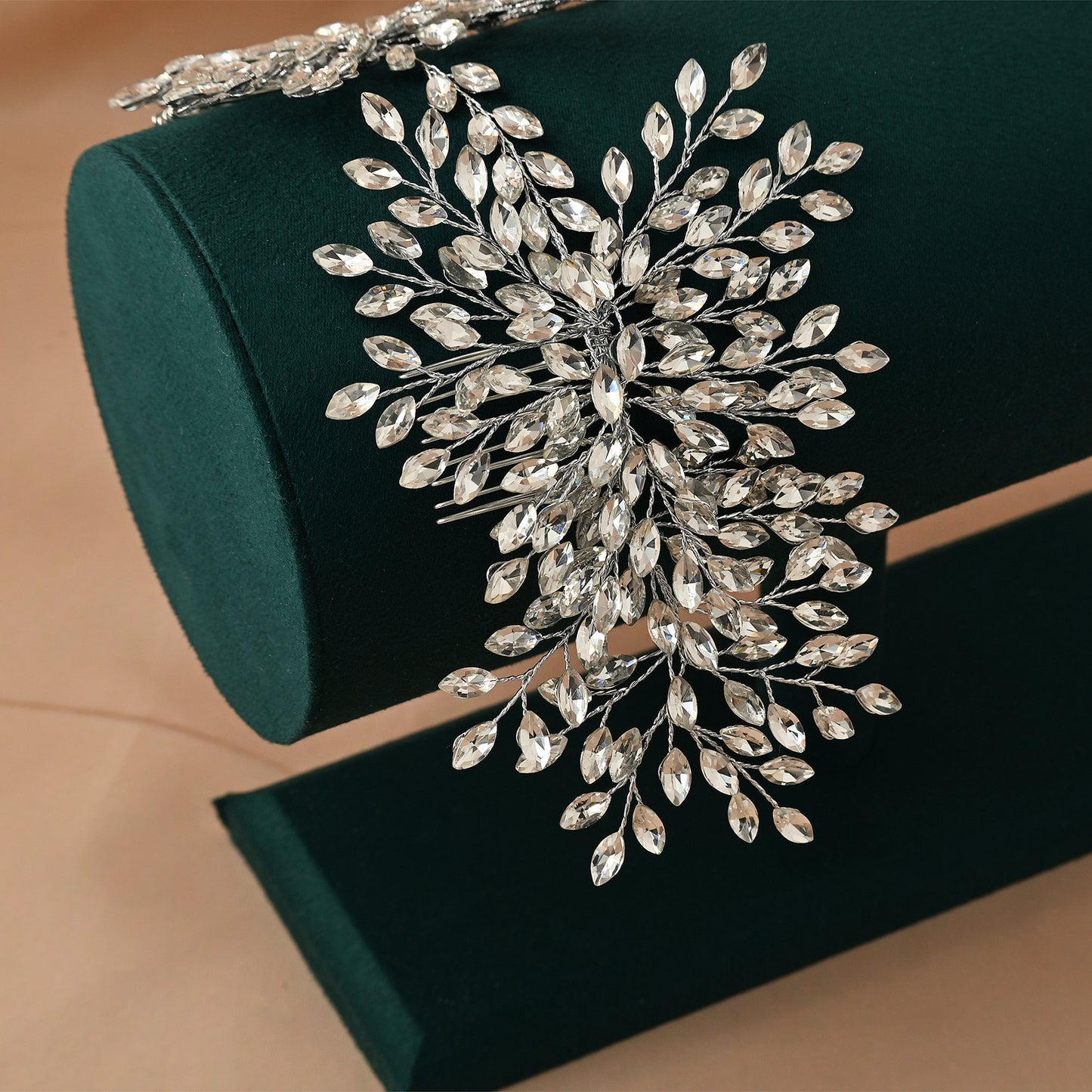 Bridella BHP392-S Silver Rhinestone Hair Comb