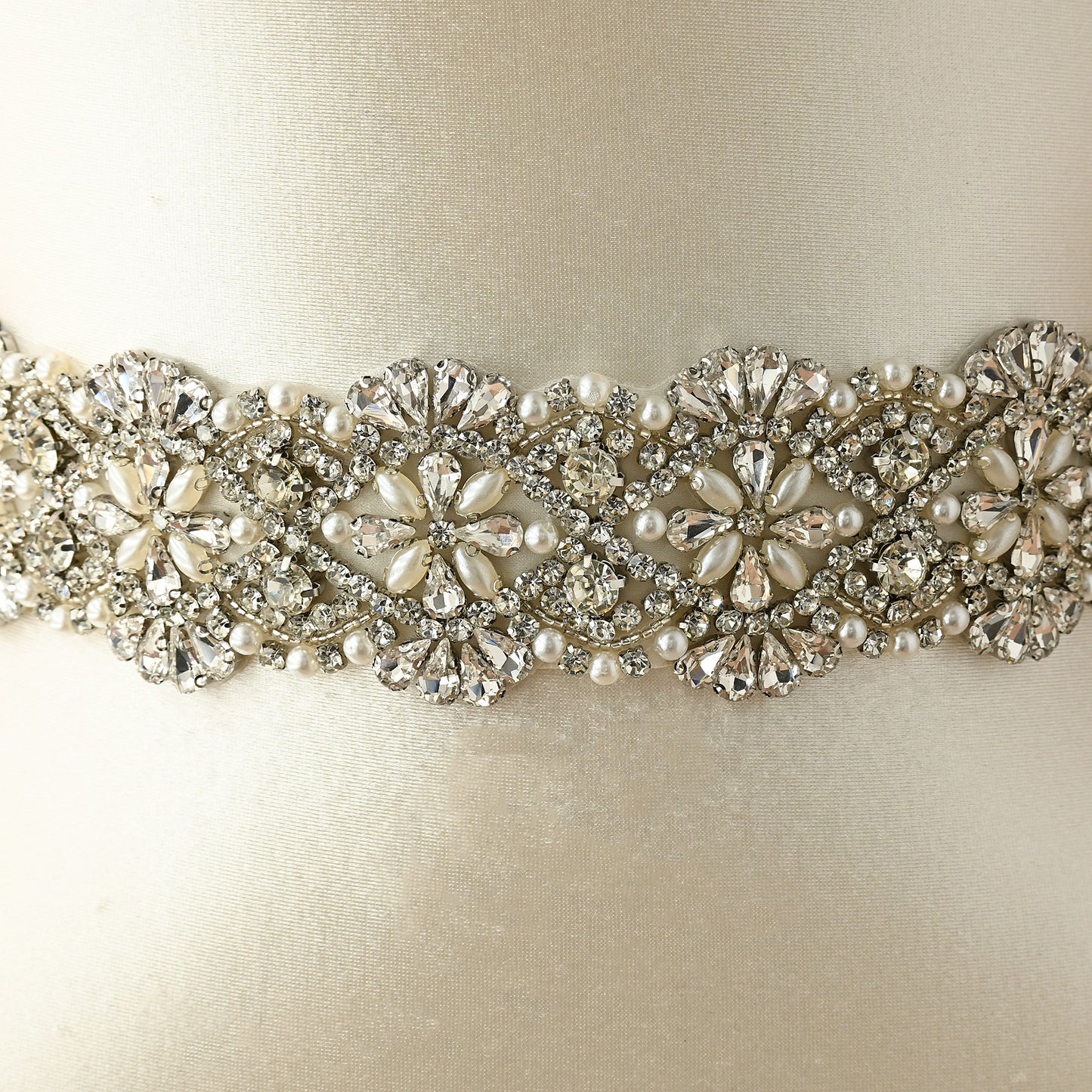 Beige Rhinestone Accessory - Bridella BS04B