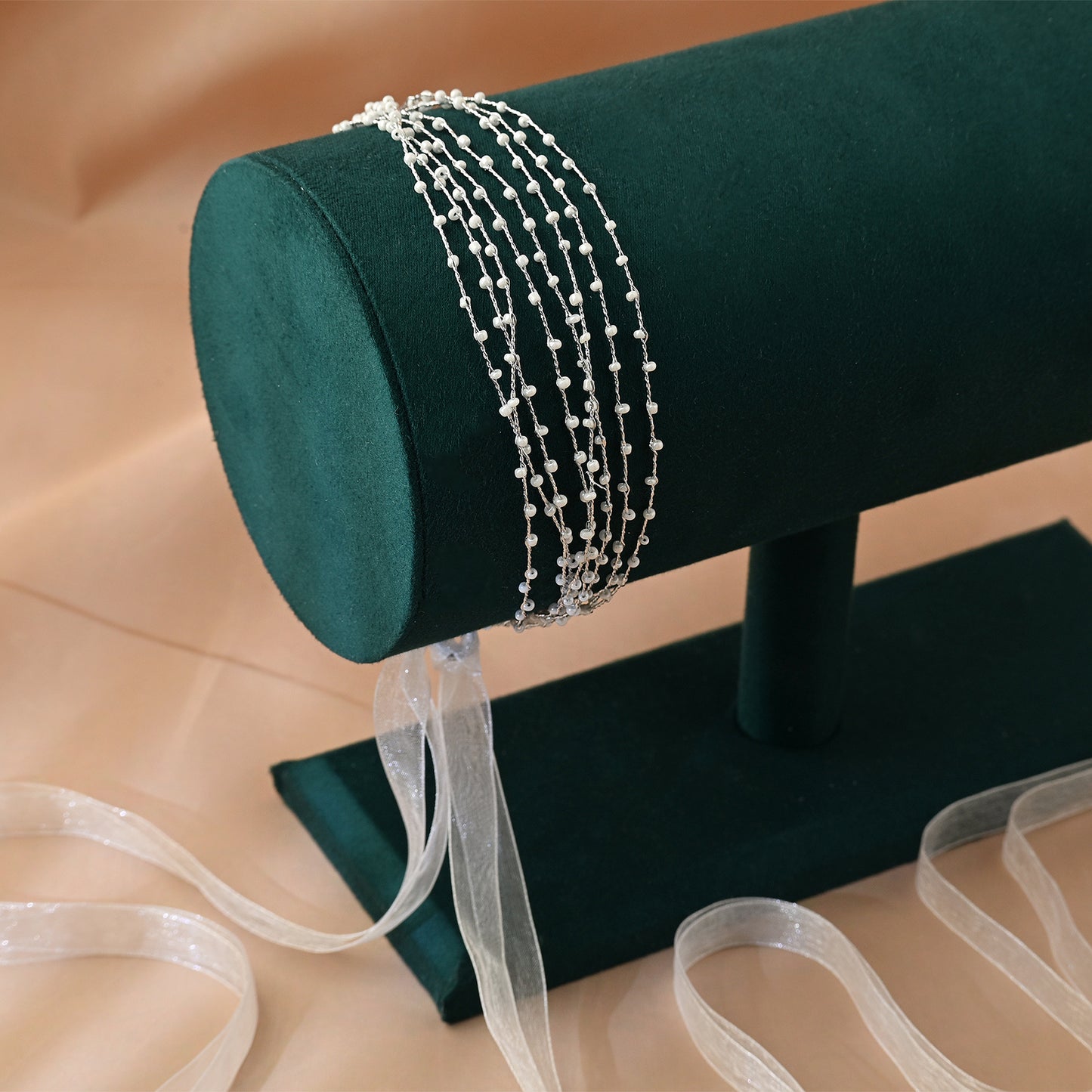 Bridella BHP28-S Silver Bead Headband