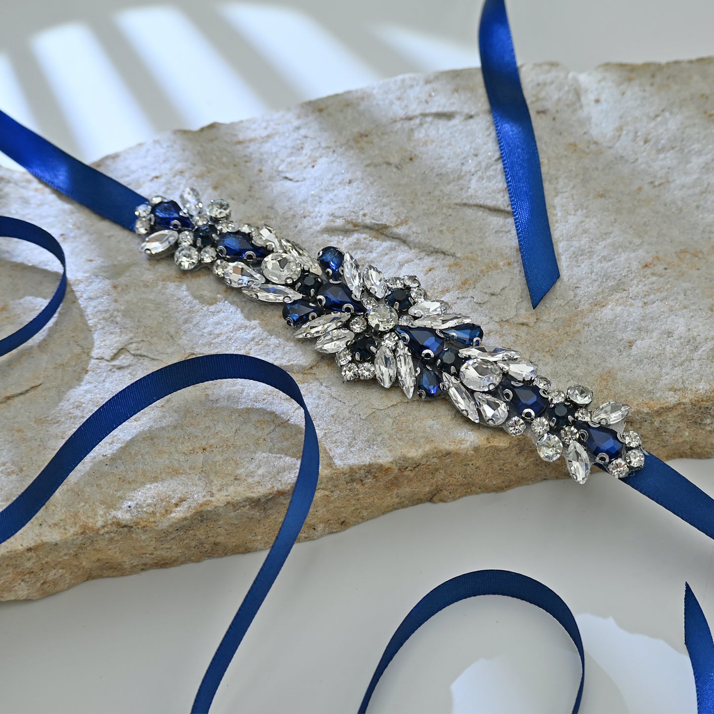 Bridella BS160ML Navy Rhinestone Belt