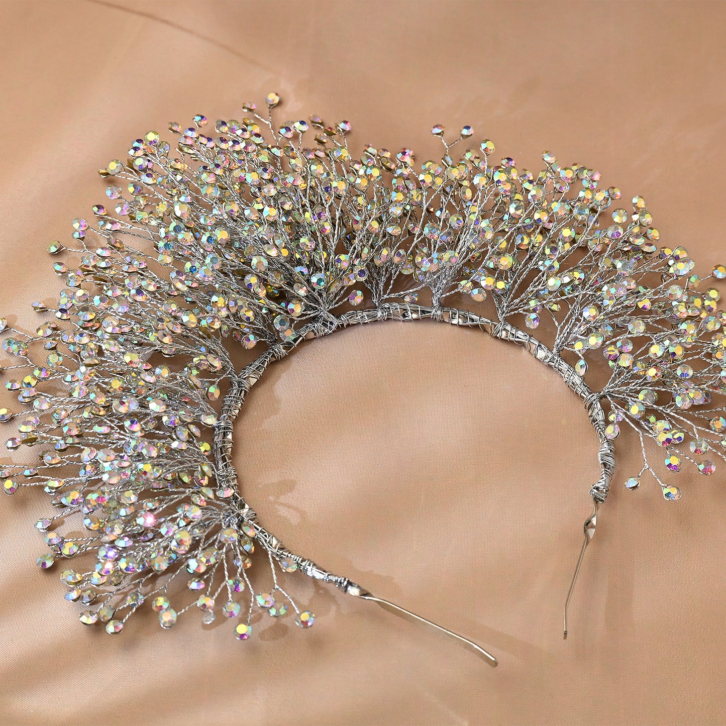 Colorful Rhinestone Bridal Crown Tiara - Bridella BHP193-Colorful