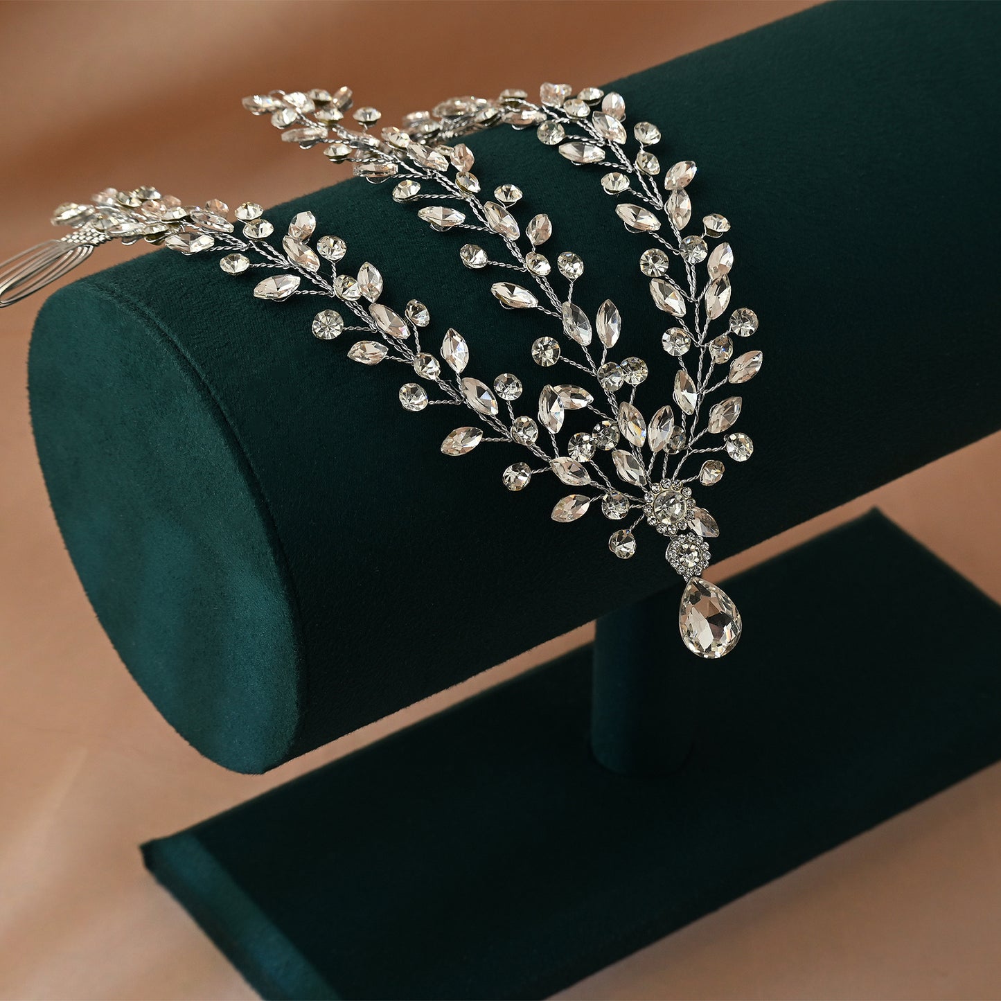 Bridella BHP541-S Silver Rhinestone Hair Comb