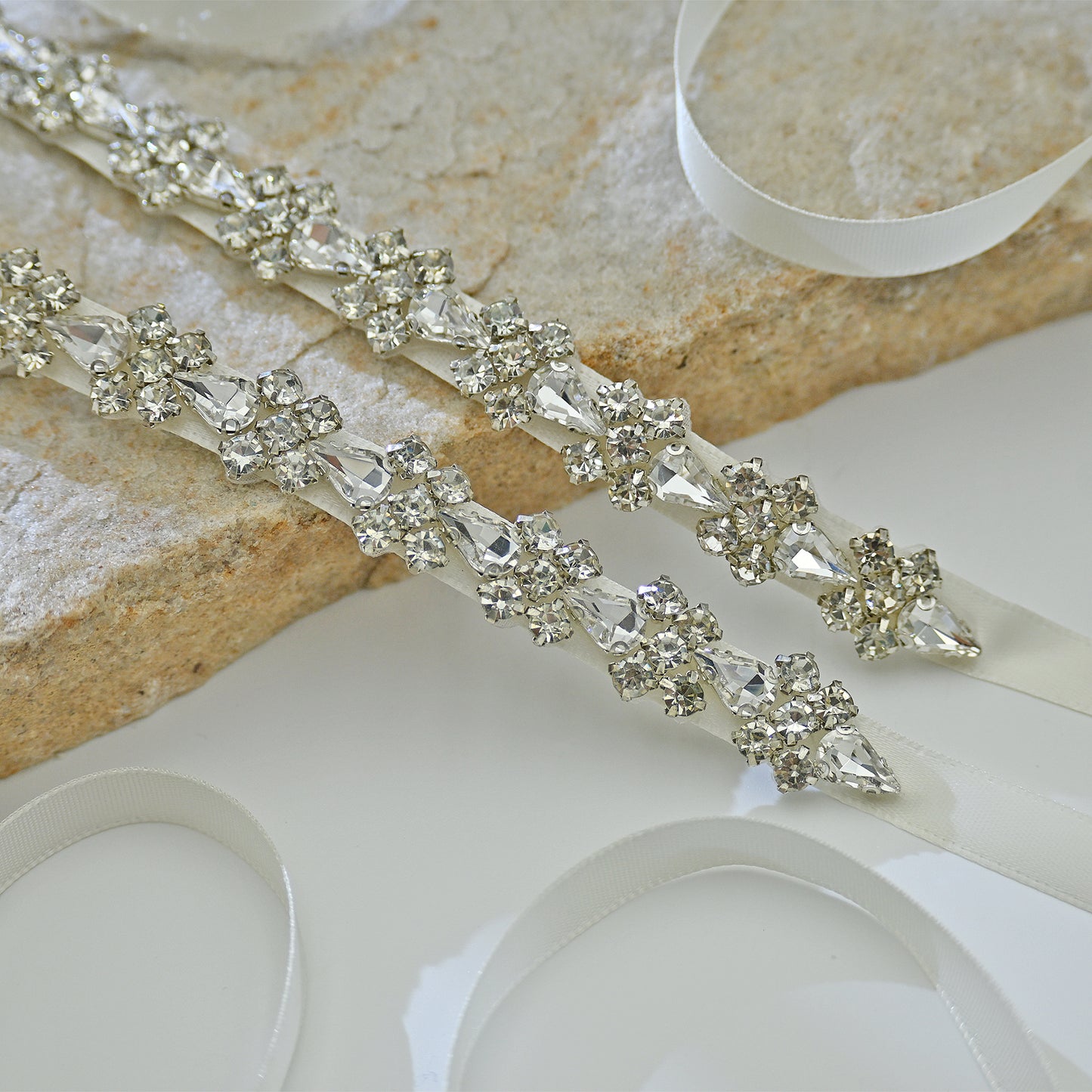 Bridella BS129 Silver Rhinestone Belt