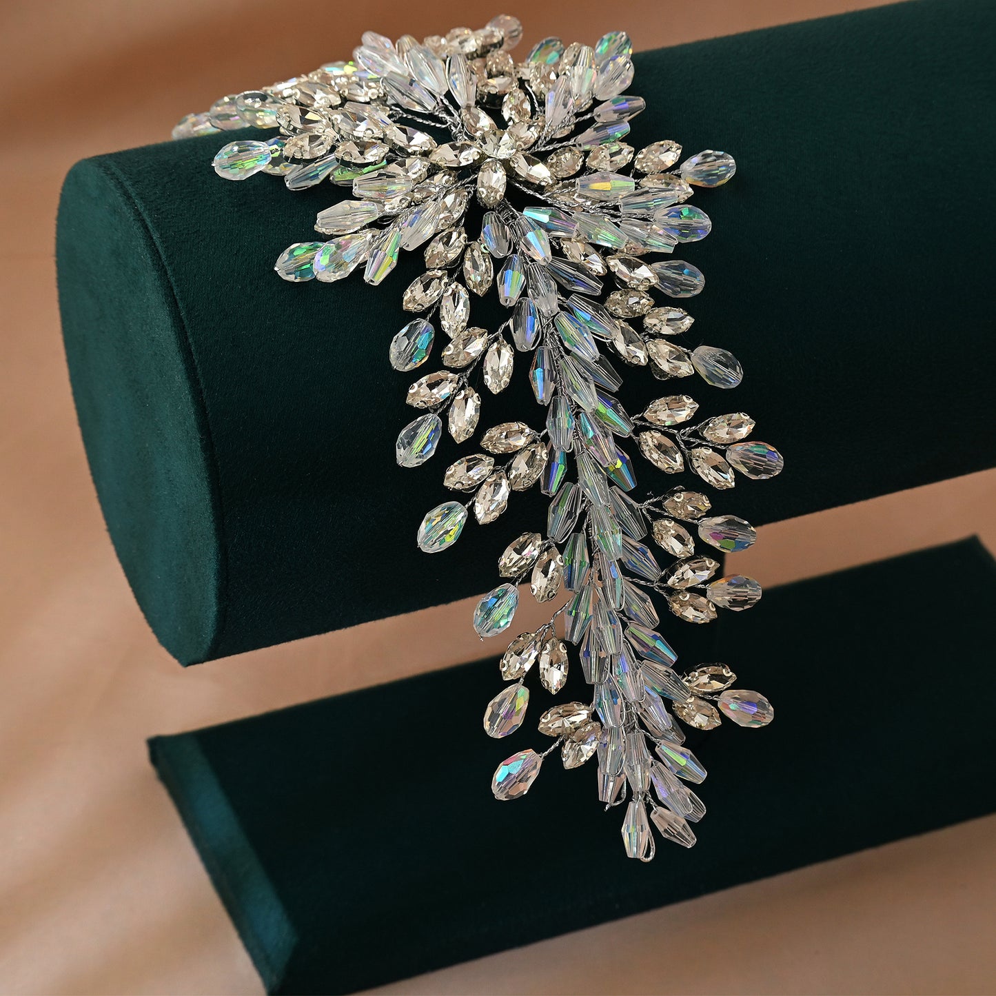 Bridella BHP539-S Silver Rhinestone & Crystal Headband