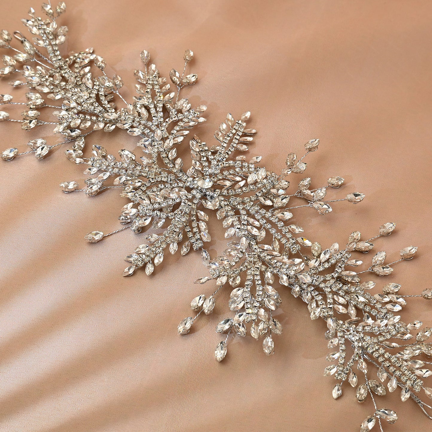 Bridella BHP482-S Silver Rhinestone Tiara