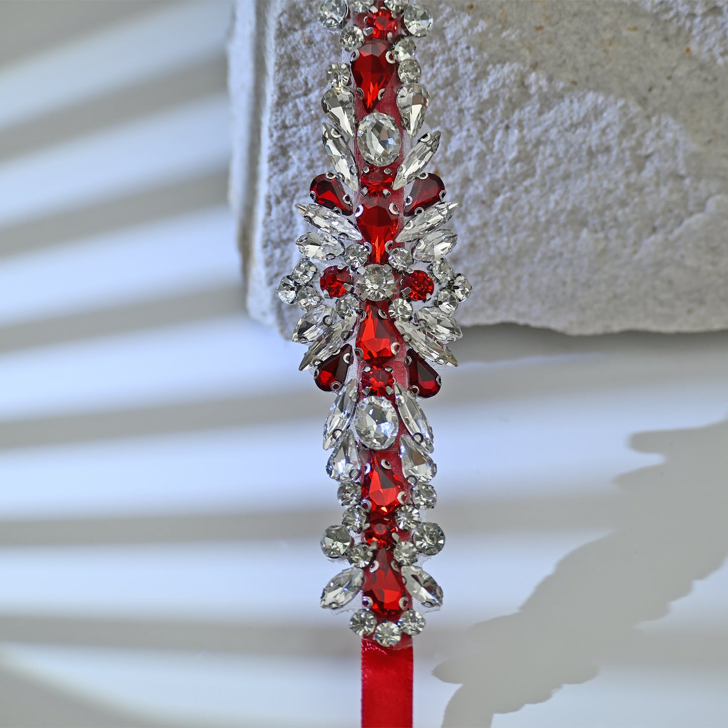 Bridella BS160R Red Rhinestone Belt