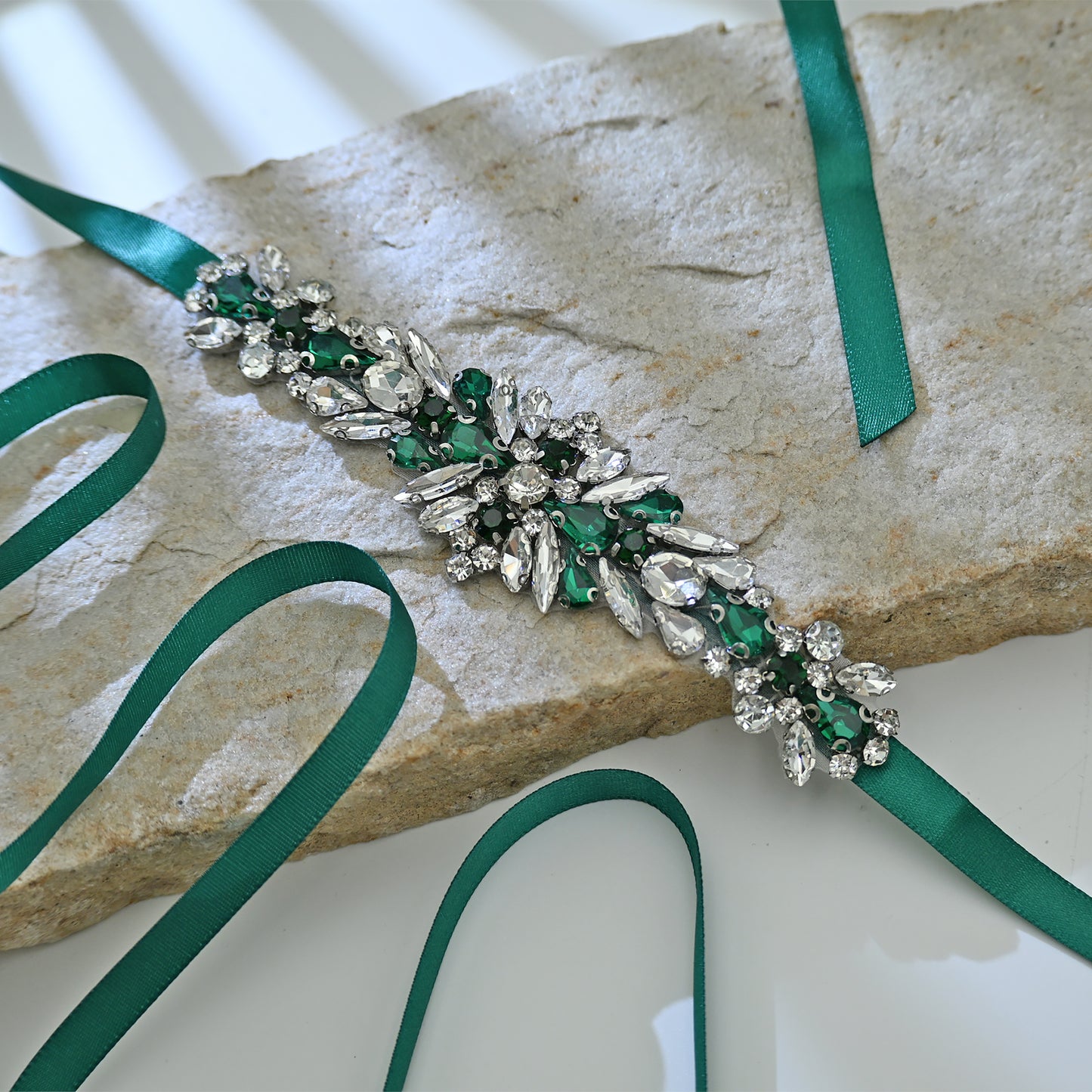 Bridella BS160KL Green Rhinestone Belt