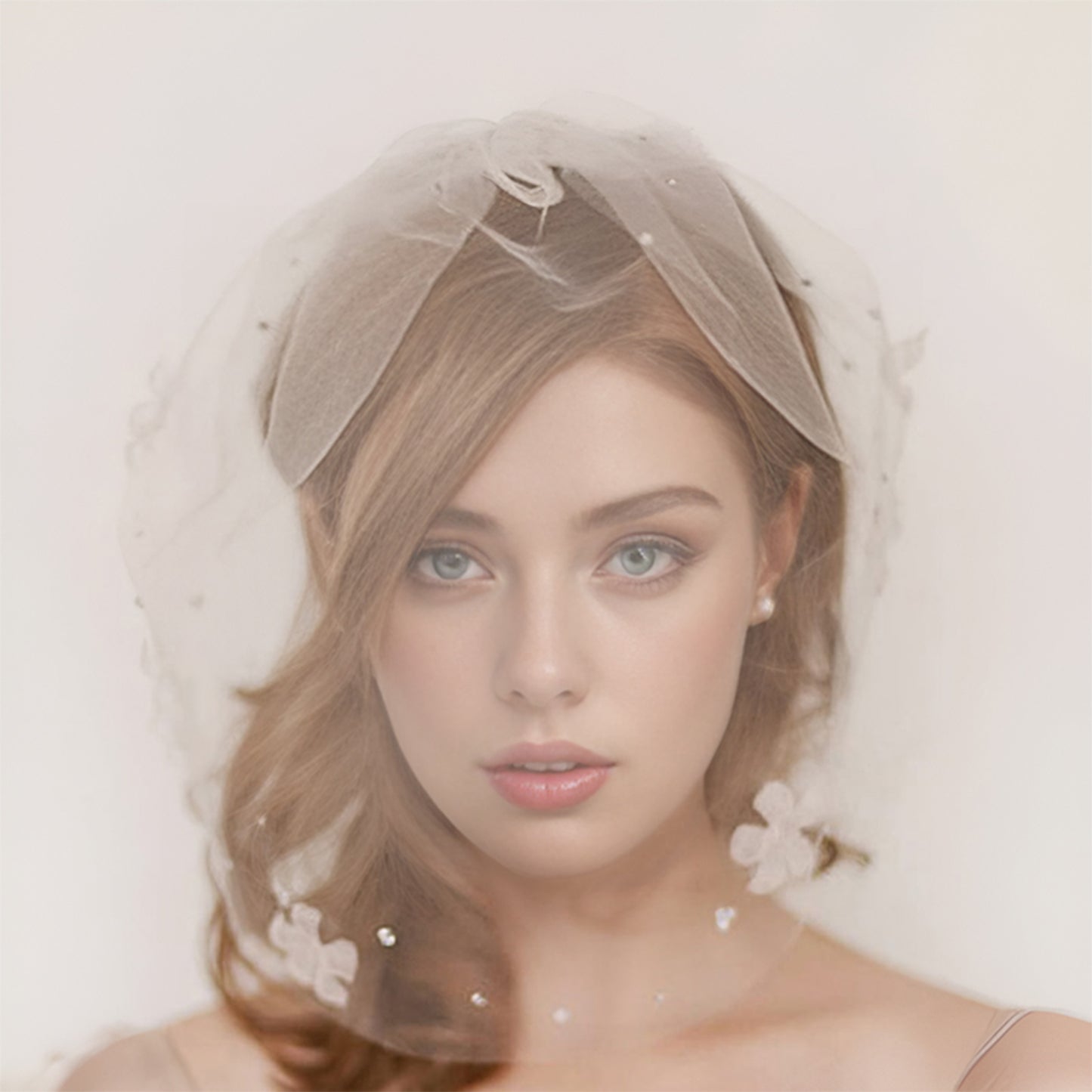 Pearl Birdcage Bridal Veil Wedding Hair Comb Veil - Bridella BMA20
