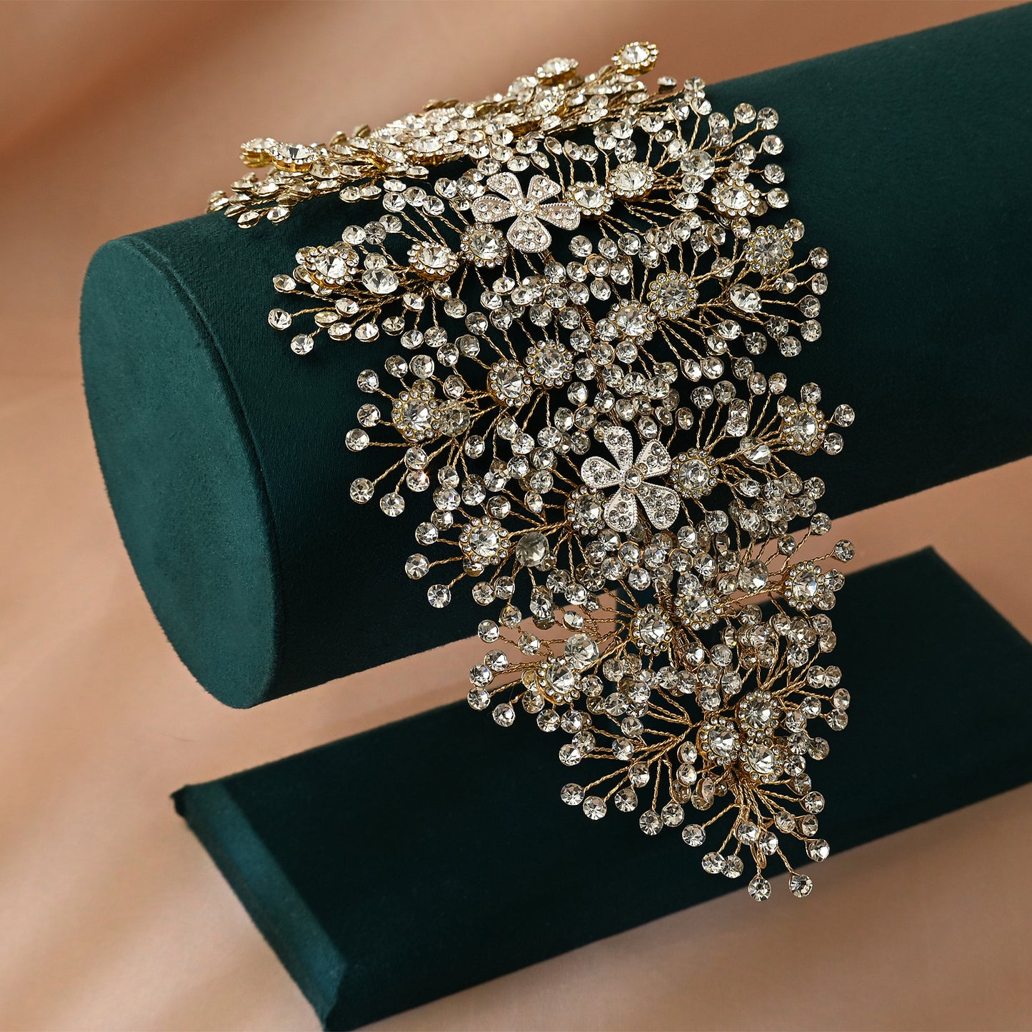Bridella BHP240-G Gold Rhinestone Headband