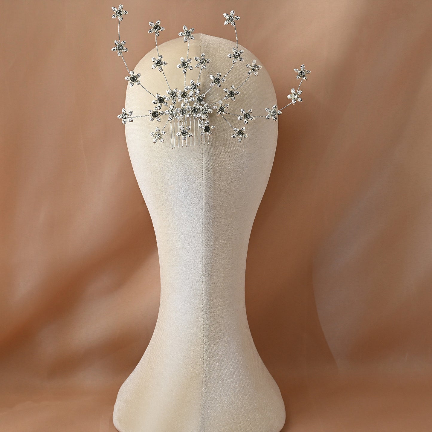 Bridella BHP502-S Silver Rhinestone Hair Comb