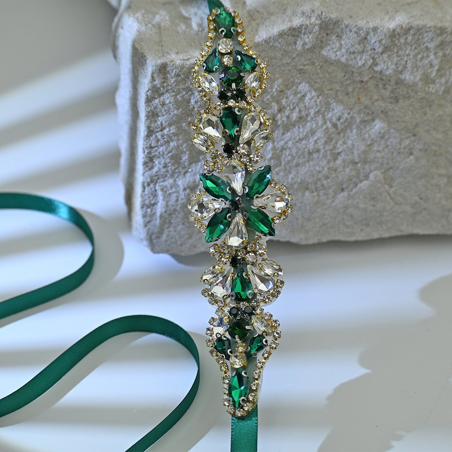 Bridella BS137GKL Green Rhinestone Belt