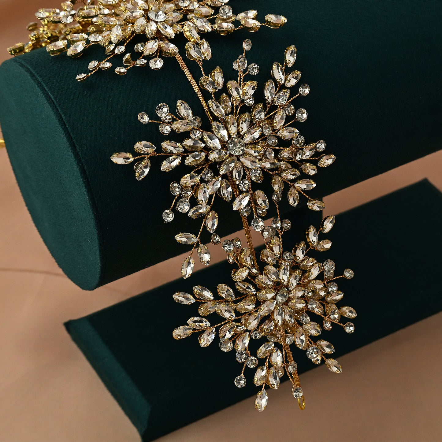 Bridella BHP389-G Gold Rhinestone Crown