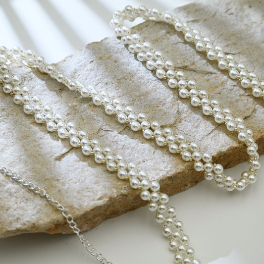 White Pearl Bridal Belt Wedding Sash – Bridella BS398