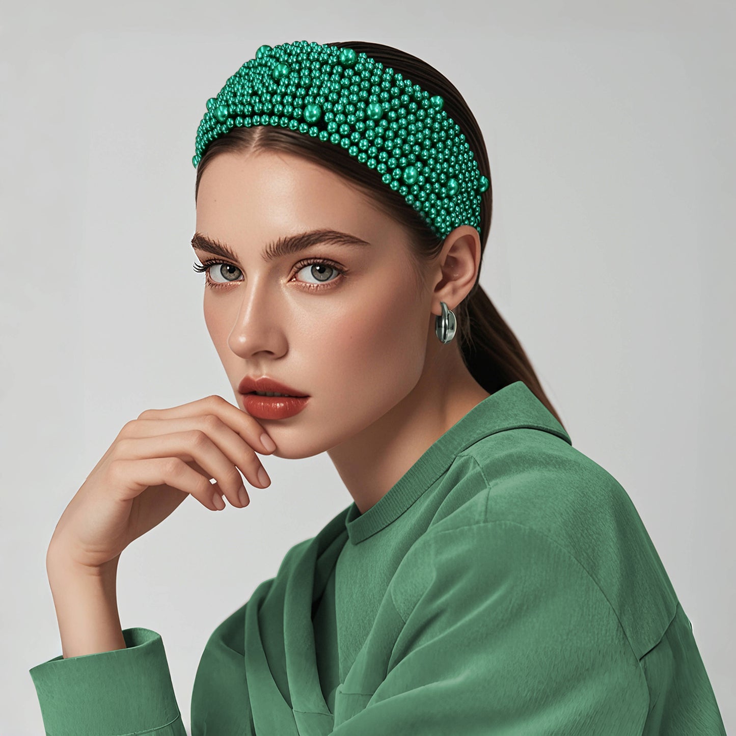 Pearl Beaded Padded Headband Fashion Party Hair Accessories - Bridella BYXA153