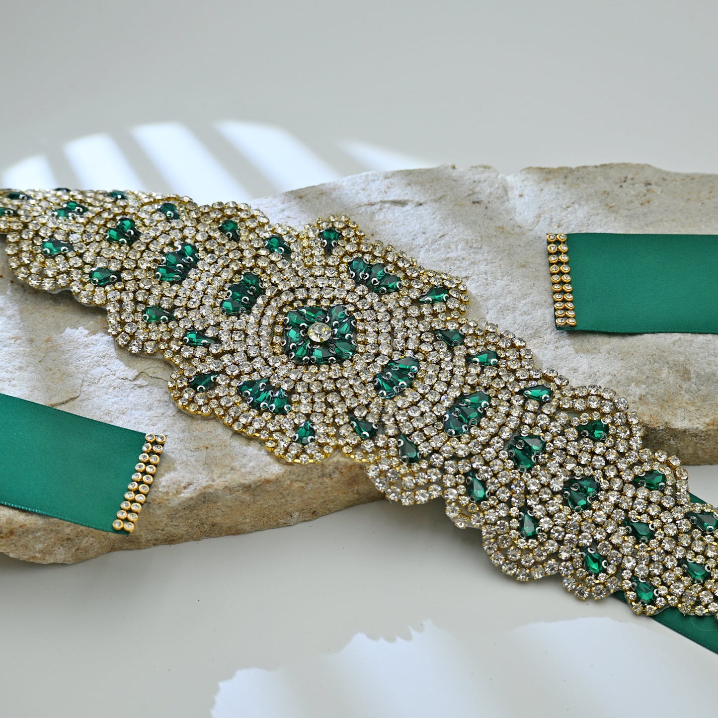 Bridella BS88GKL Green Rhinestone Belt