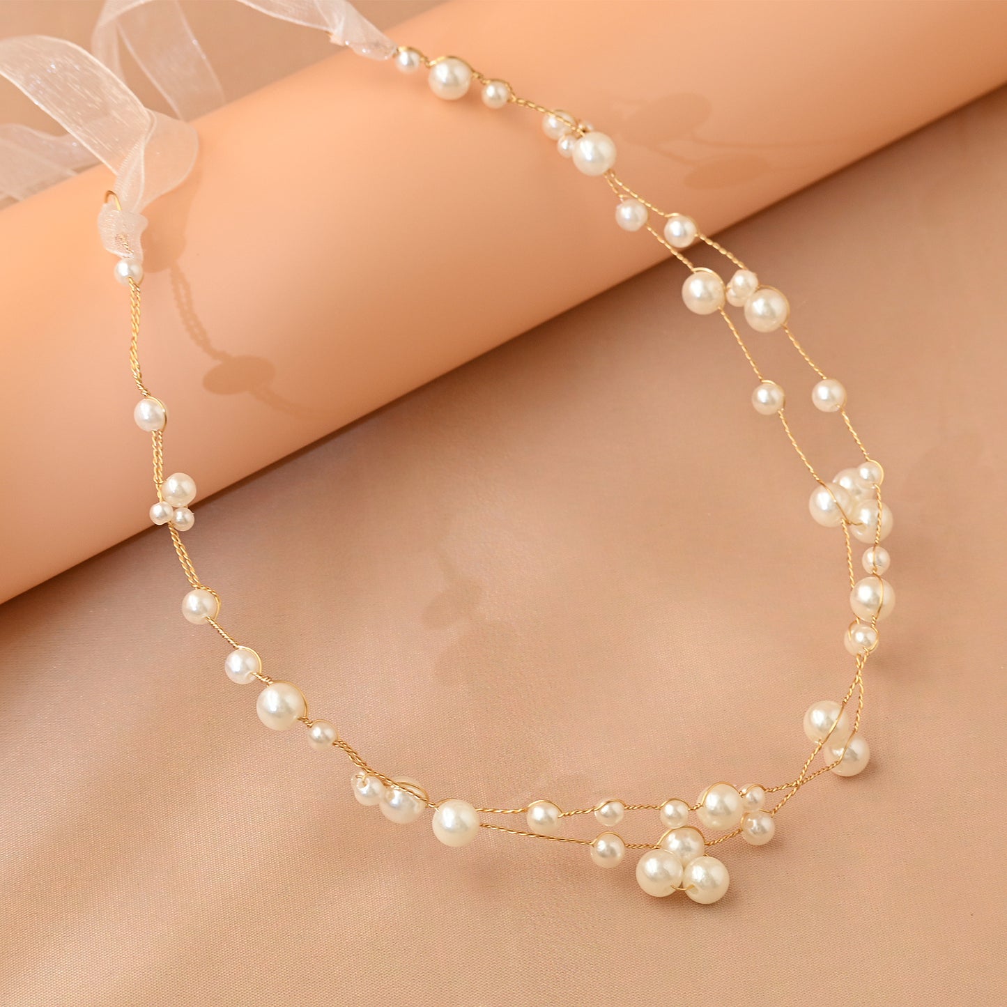 Bridella BHP36 Gold Pearl Headband