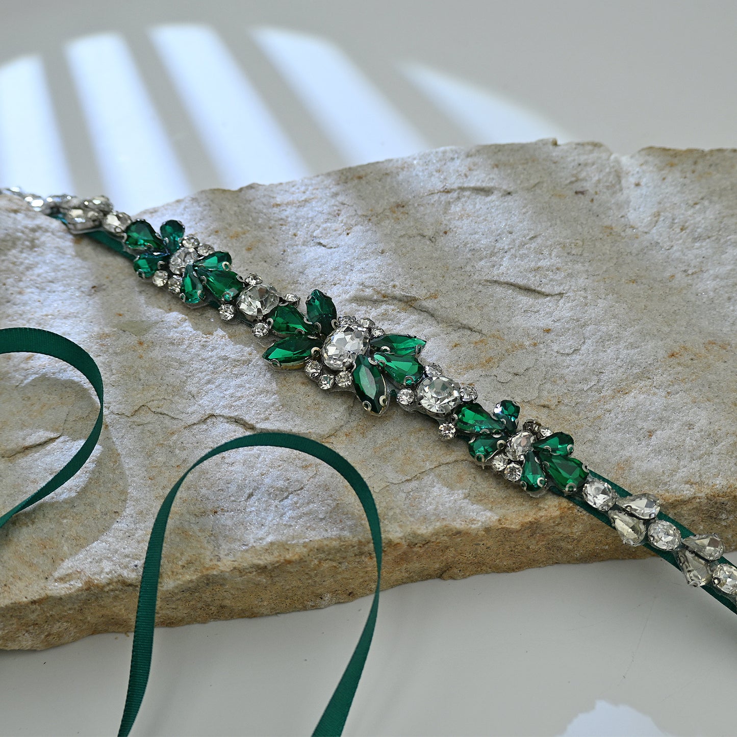 Bridella BS163KL Green Rhinestone Belt