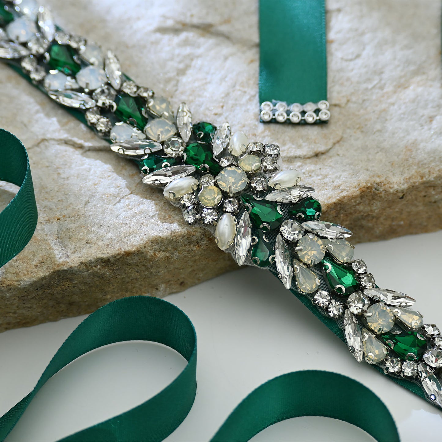 Bridella BS57KL Green Rhinestone Belt