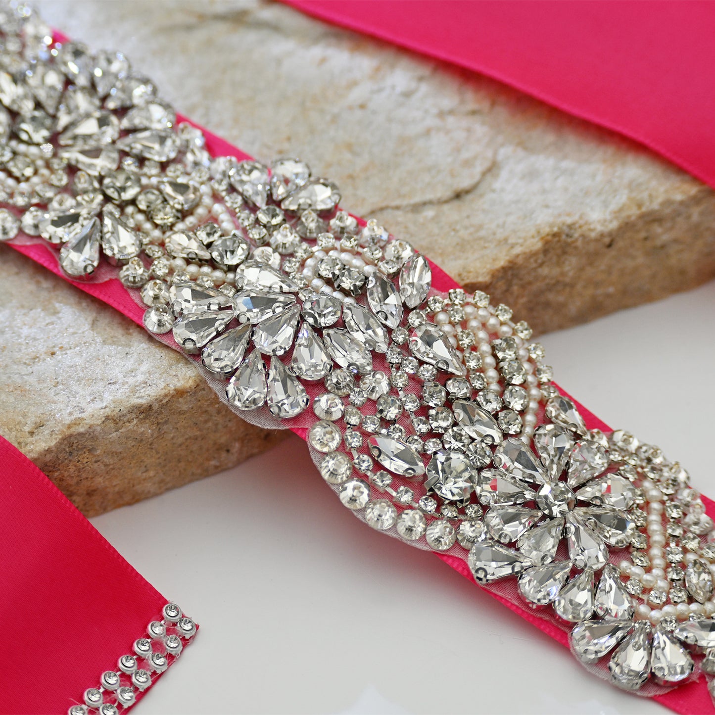 Bridella BS120 Red Rhinestone Belt