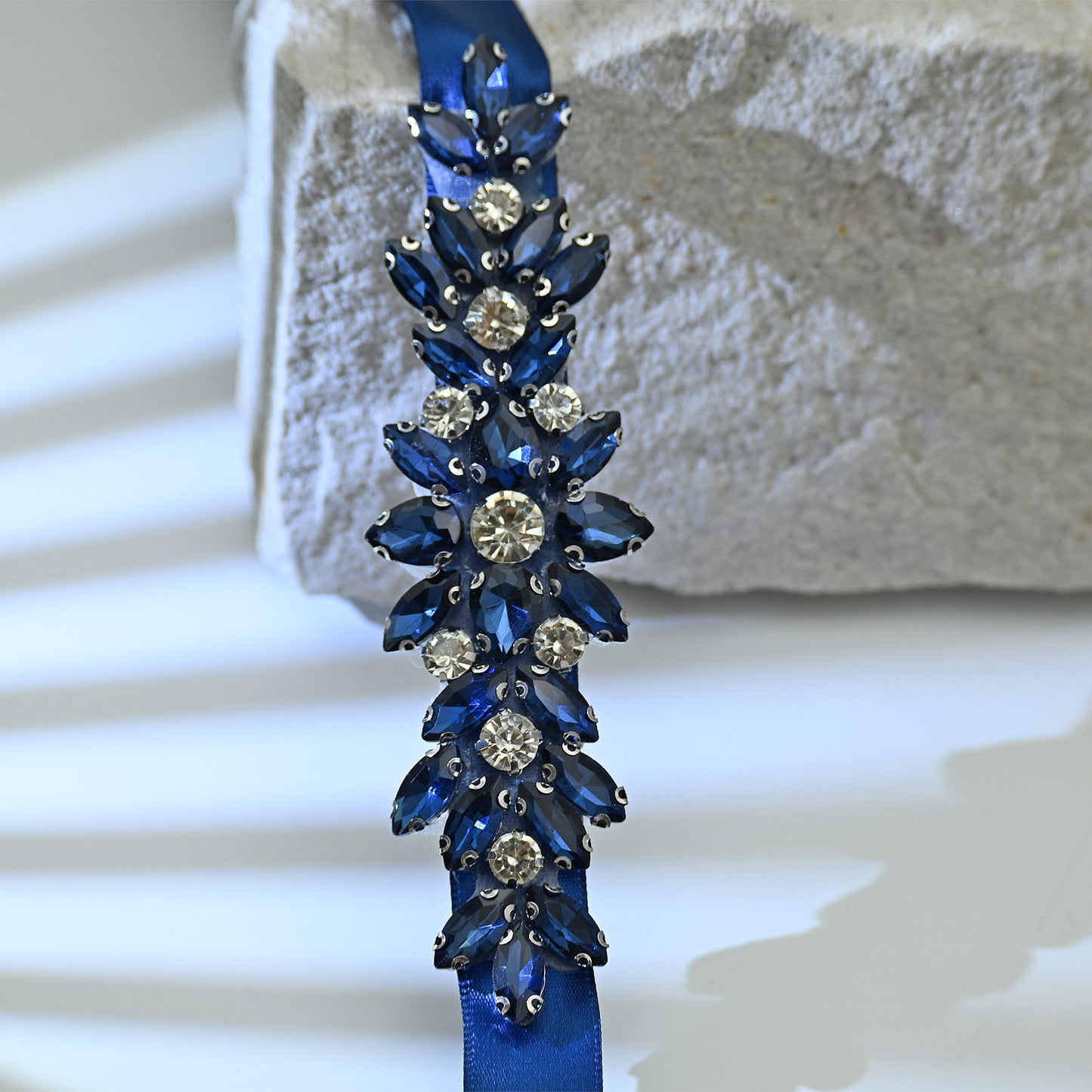 Bridella BS243ML-Navy Blue Blue Rhinestone Belt