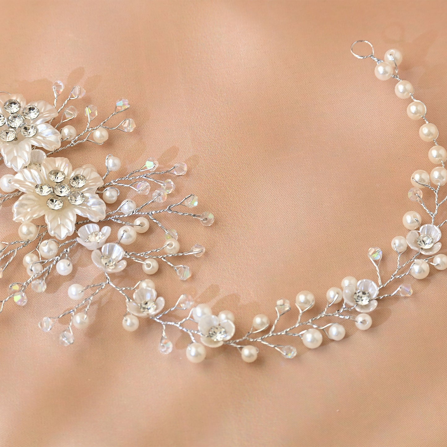 Bridella BHP295-S Silver Pearl & Crystal Headwear