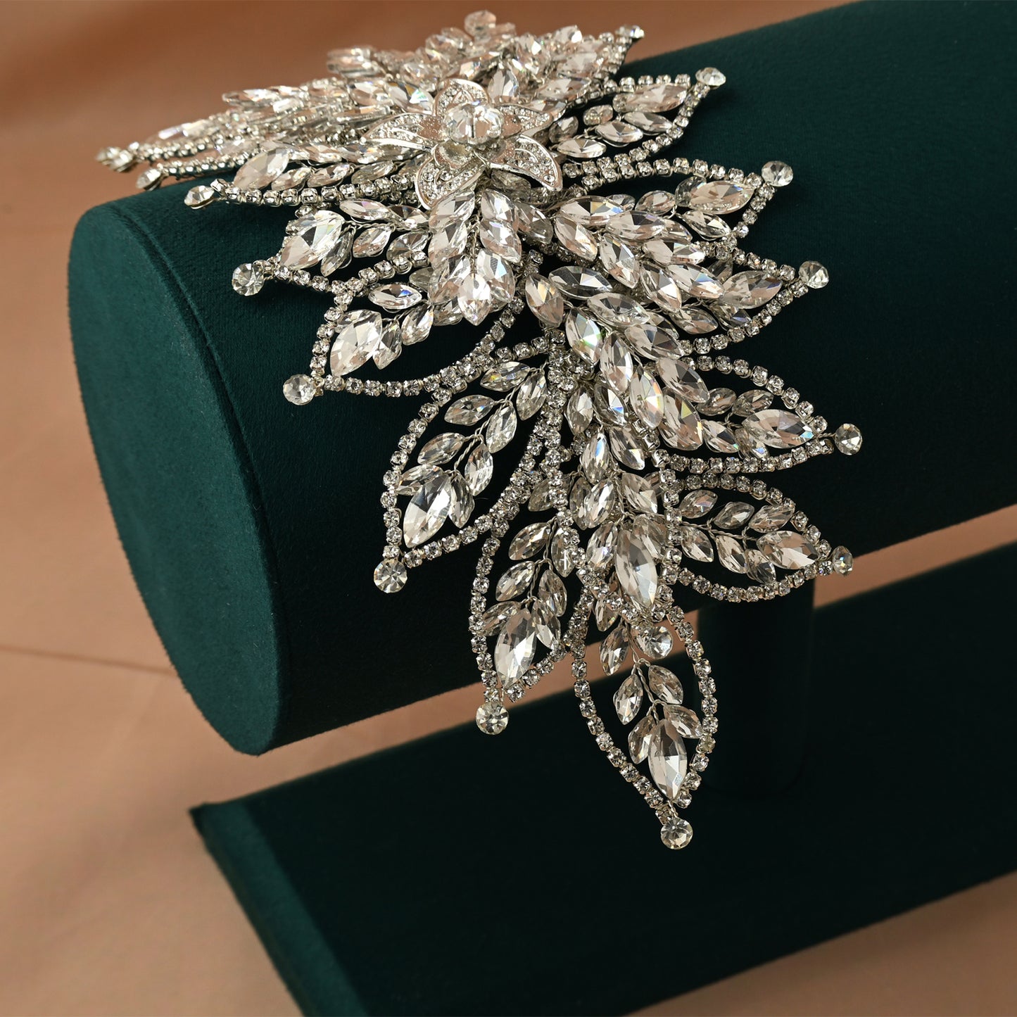 Silver Rhinestone Wedding Tiara for Bride - Bridella BHP413-S