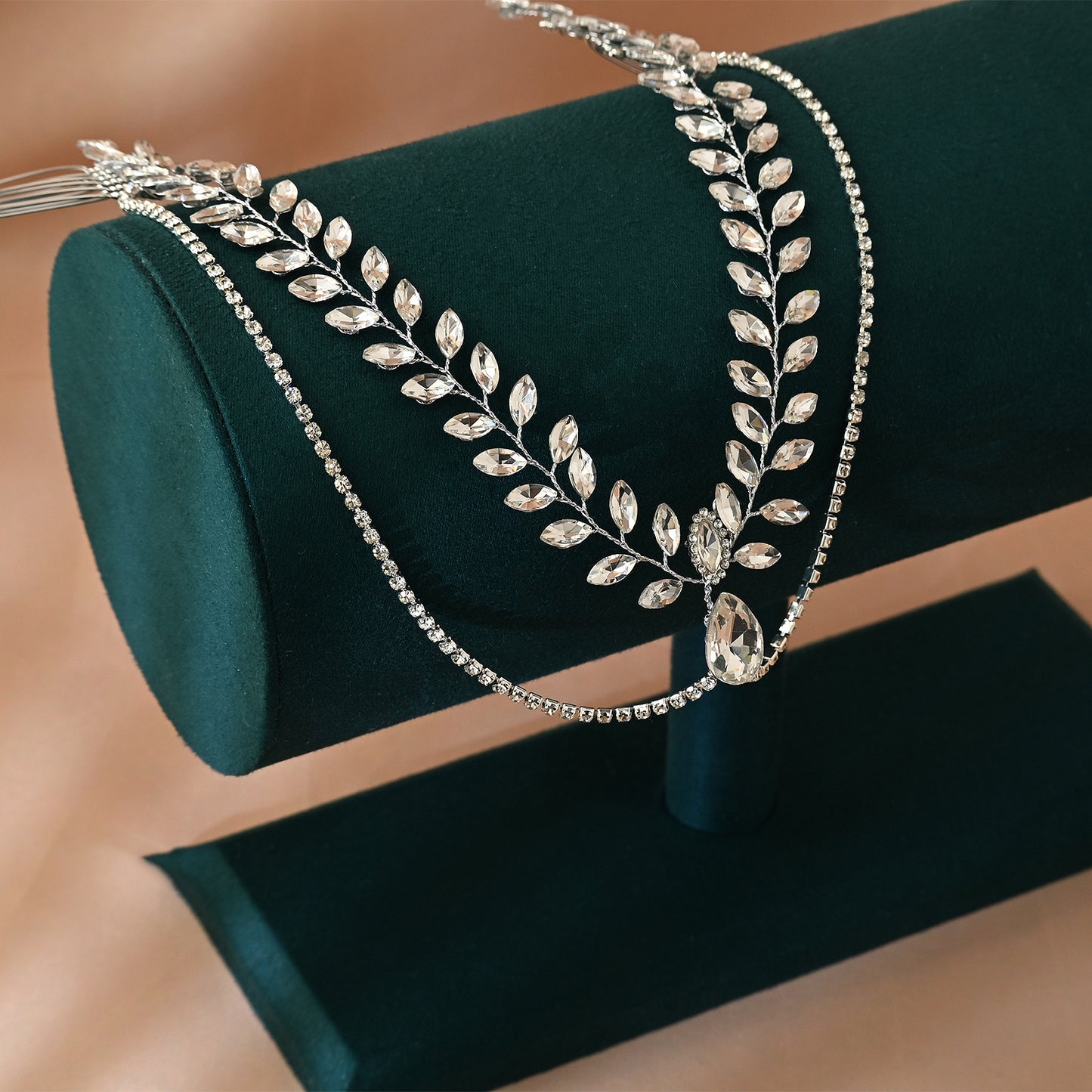 Bridella BHP524-S Silver Rhinestone Tiara