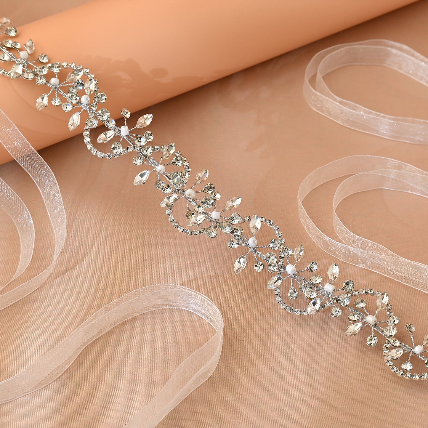 Bridella BHP266-S Silver Rhinestone Headband