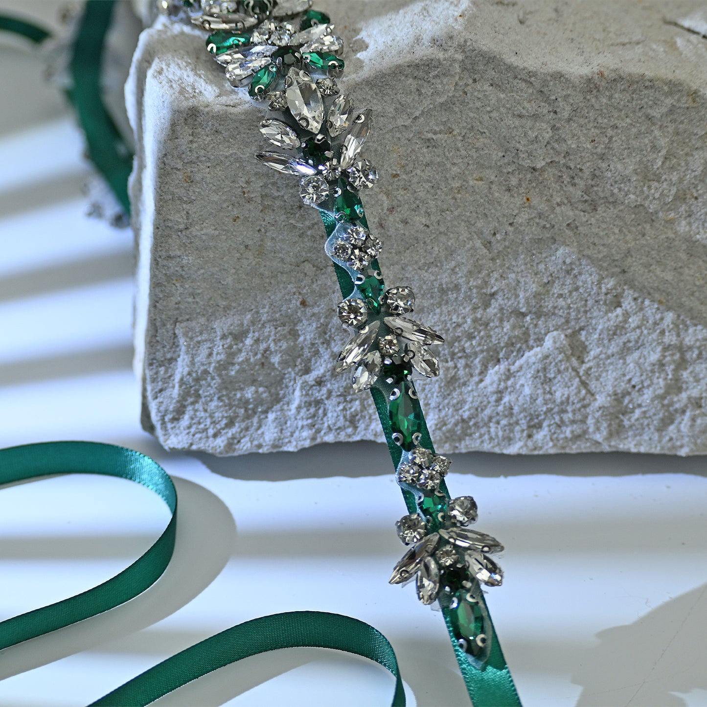 Bridella BS122KL Green Rhinestone Belt