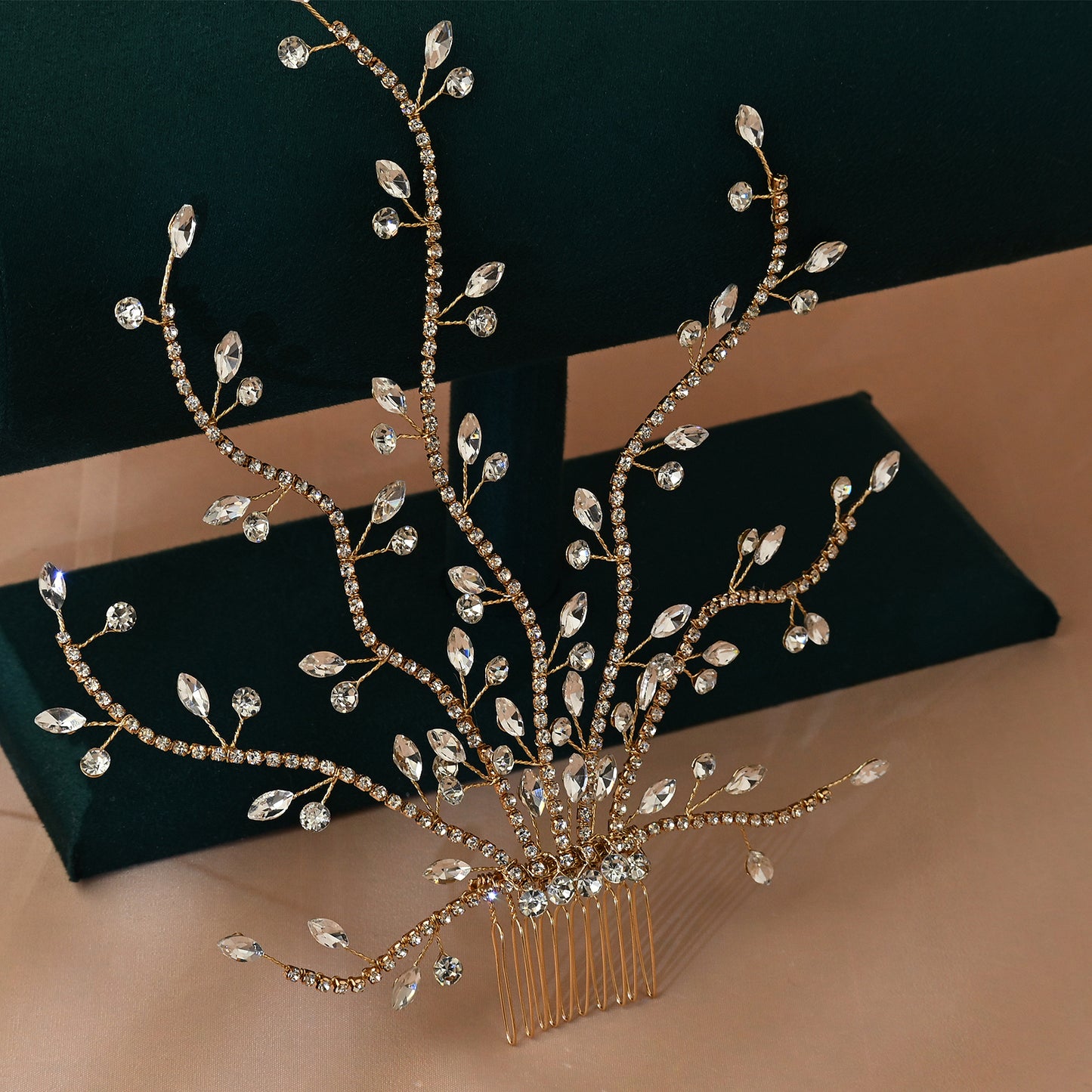 Bridella BHP481-G Gold Rhinestone Tiara