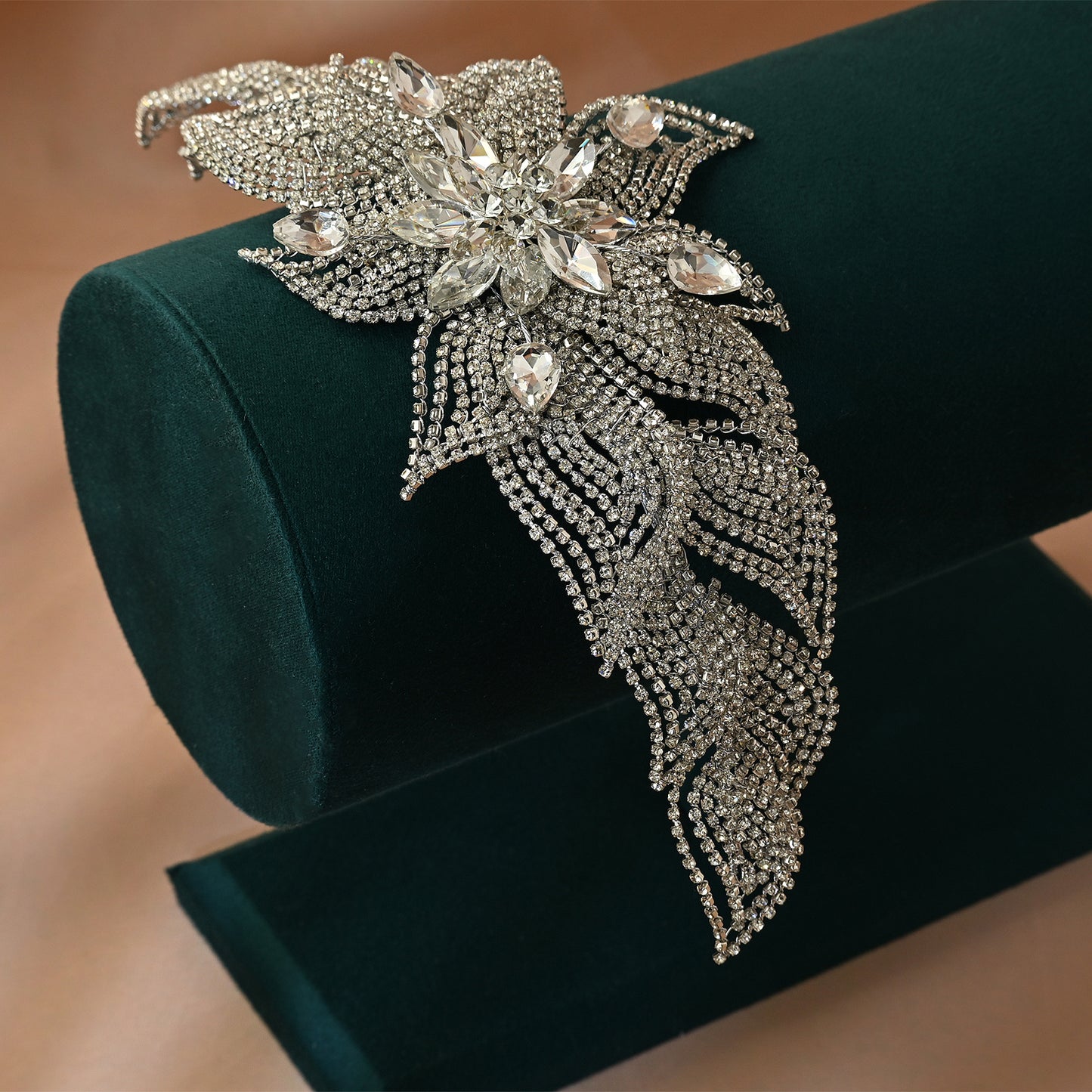 Silver Rhinestone Wedding Tiara for Bride - Bridella BHP455-S