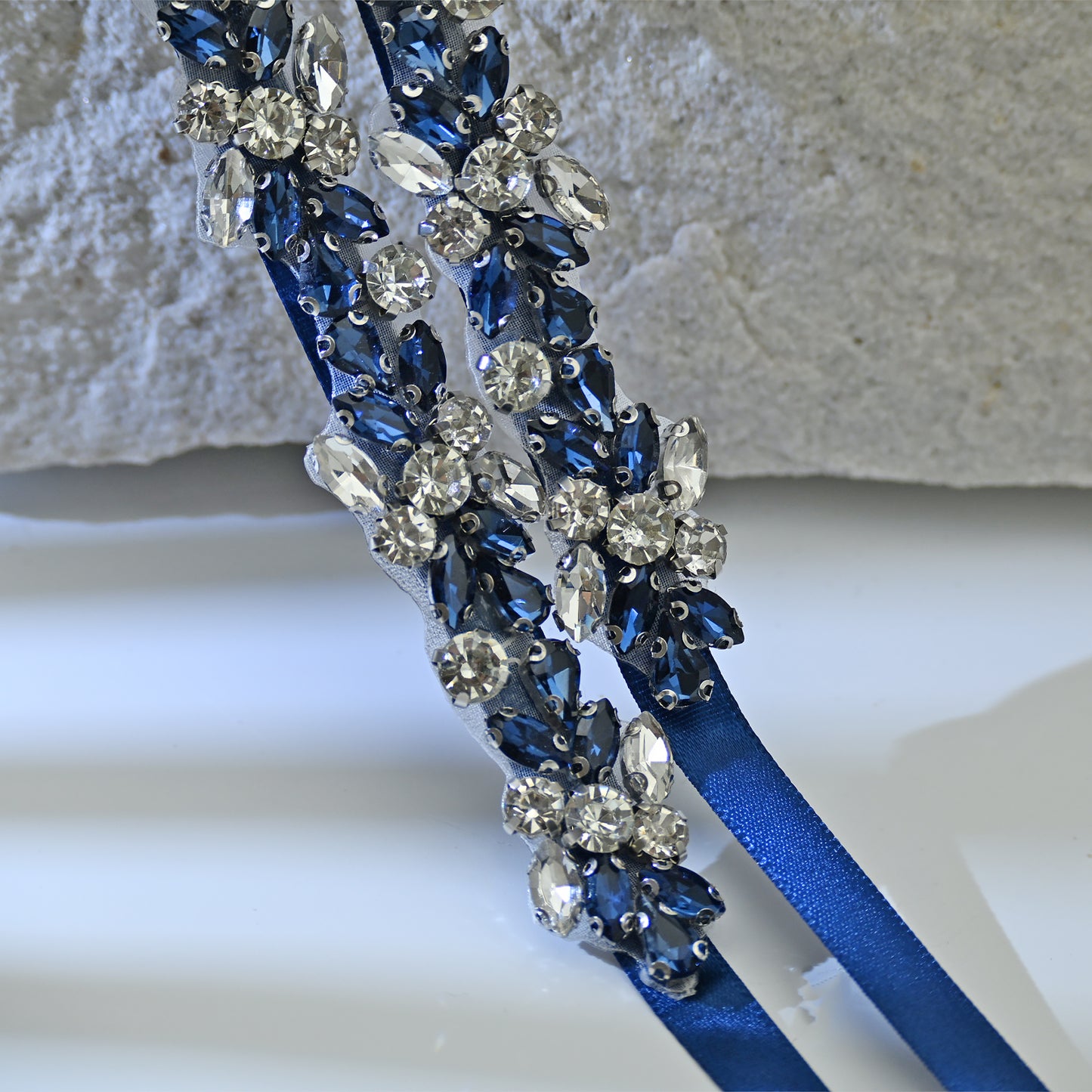 Bridella BS437ML Navy Rhinestone Belt