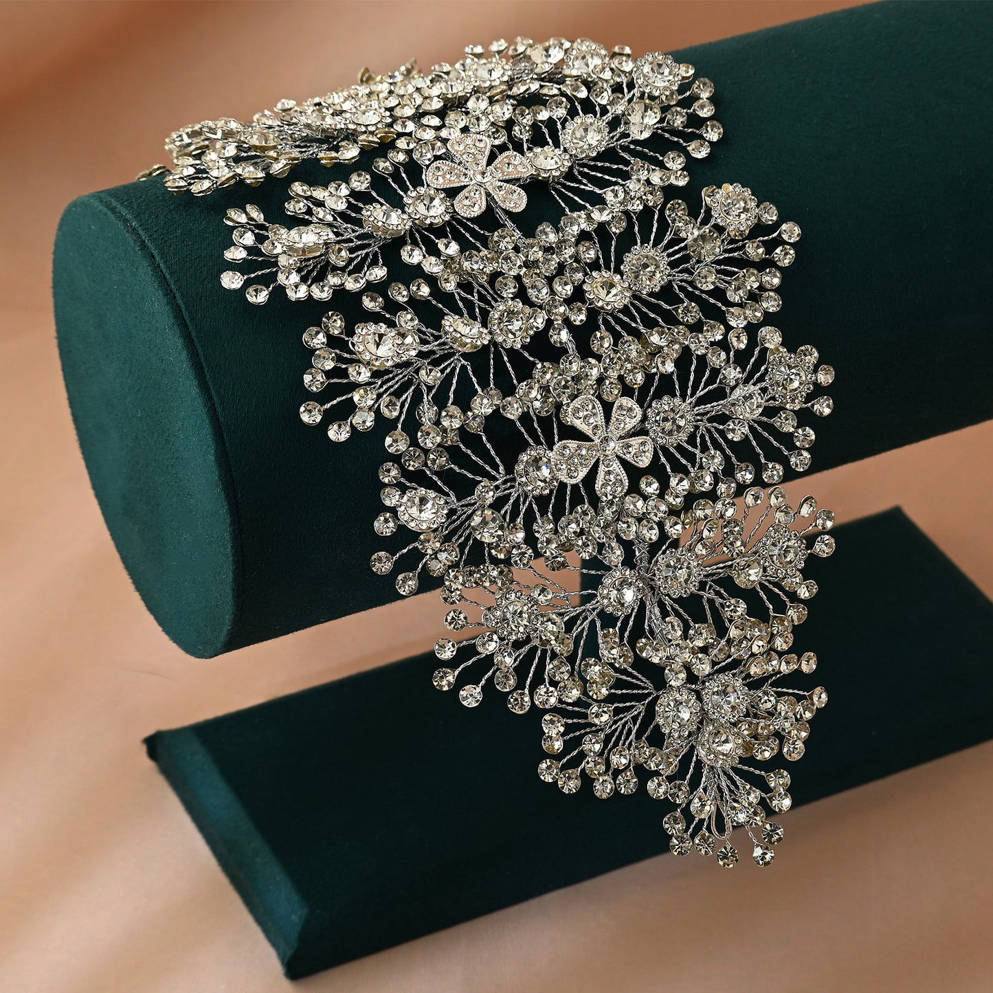 Bridella BHP240-S Silver Rhinestone Headband