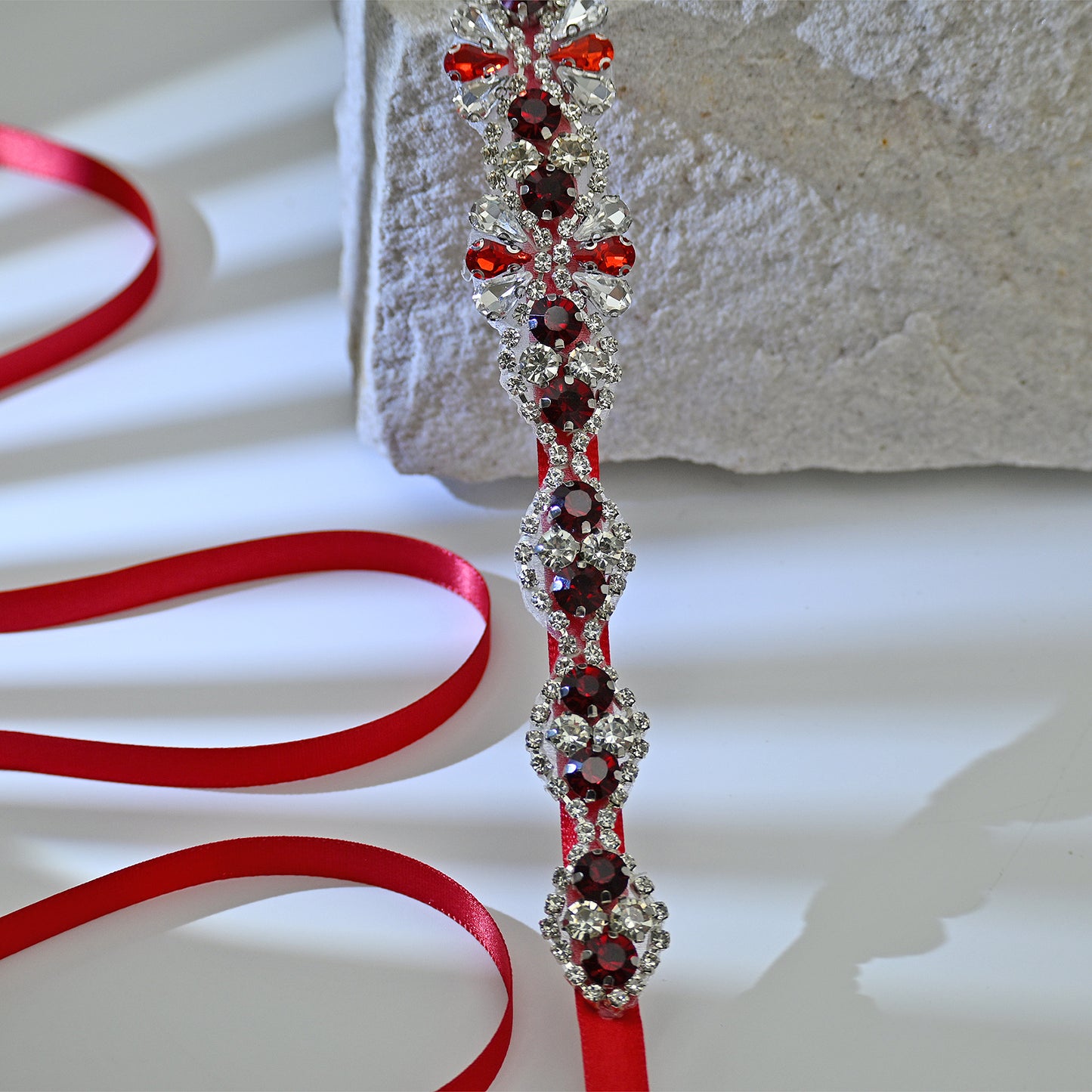 Bridella BS165R Red Rhinestone Belt