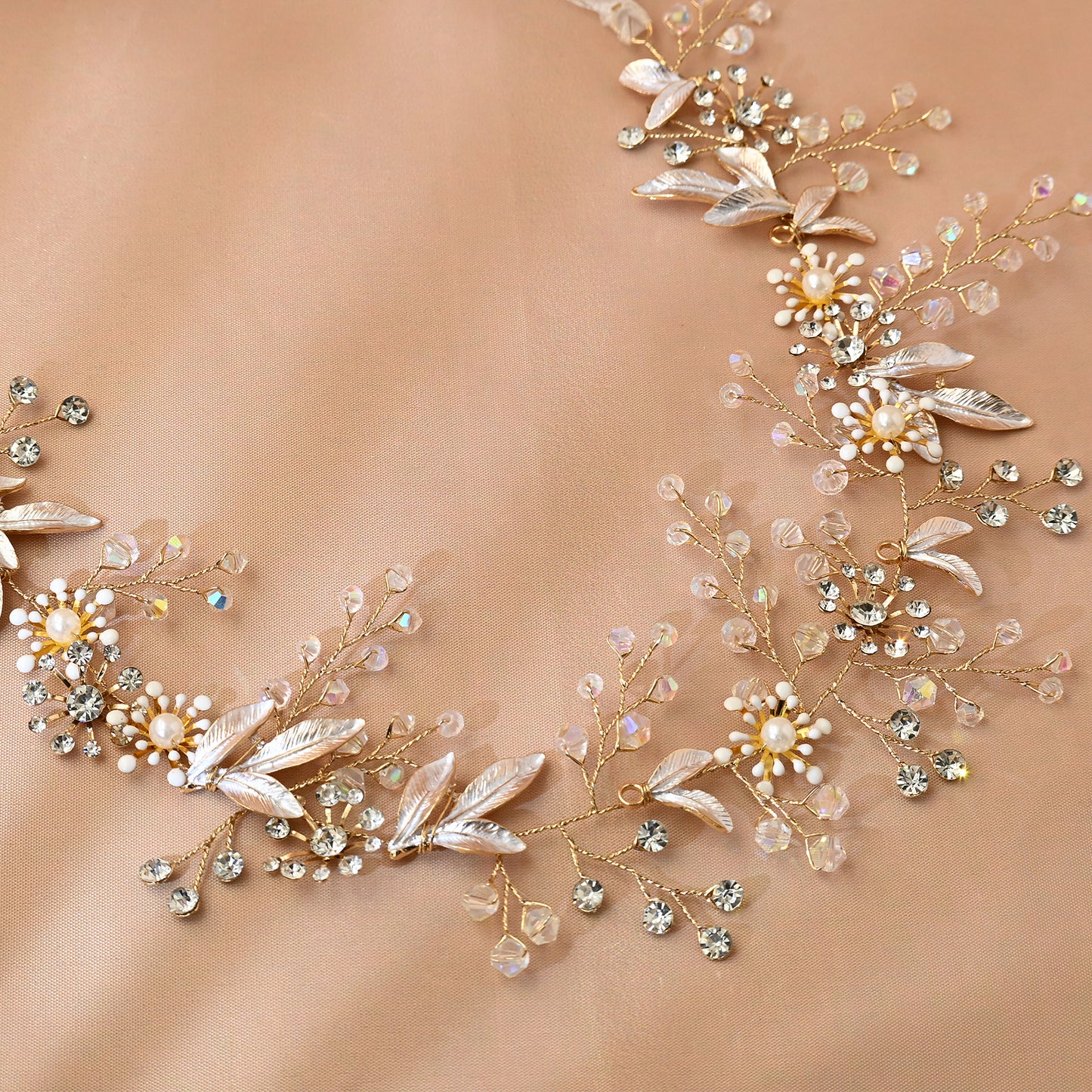 Bridella BHP294-headband Gold Rhinestone Headband