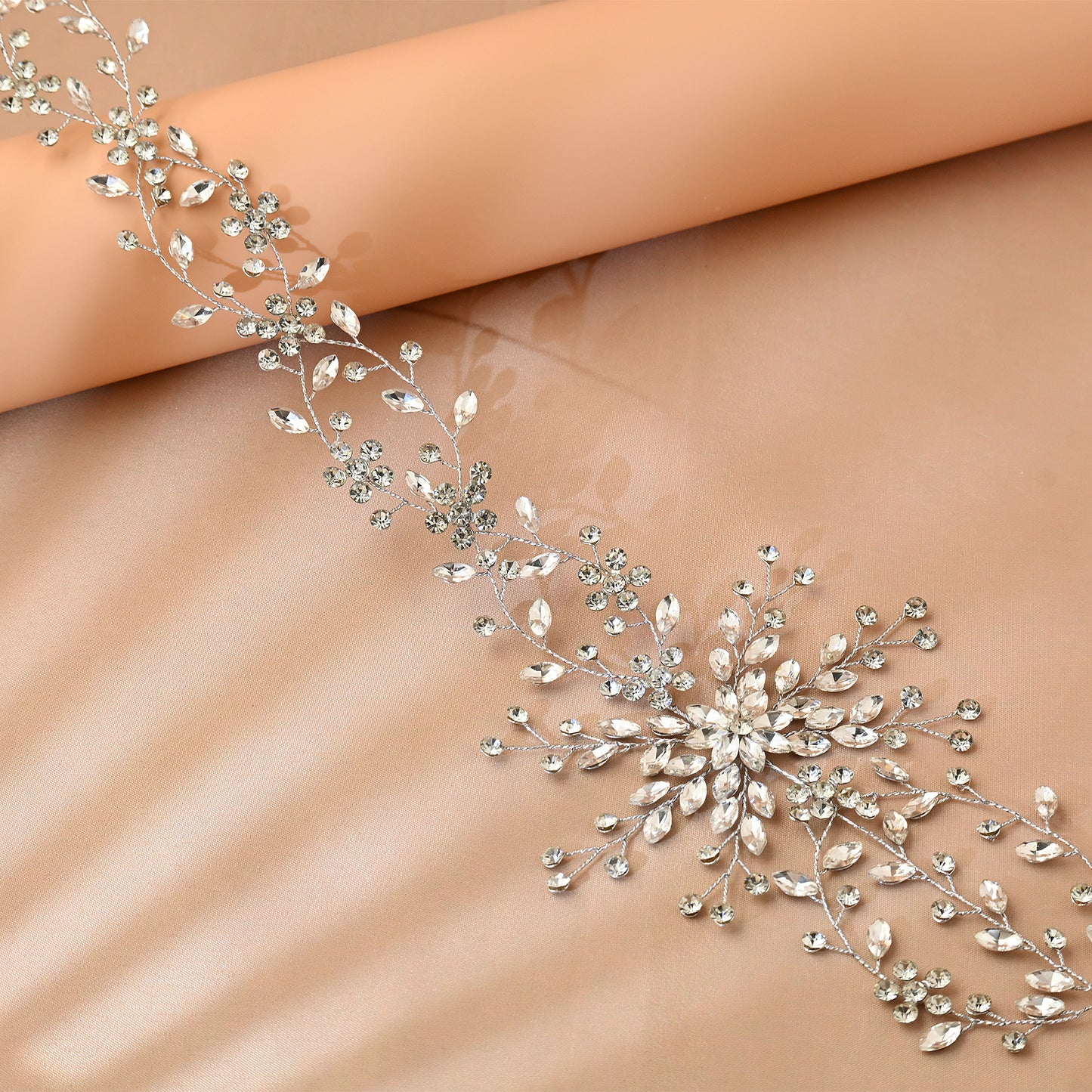 Bridella BHP242-S Silver Rhinestone Tiara