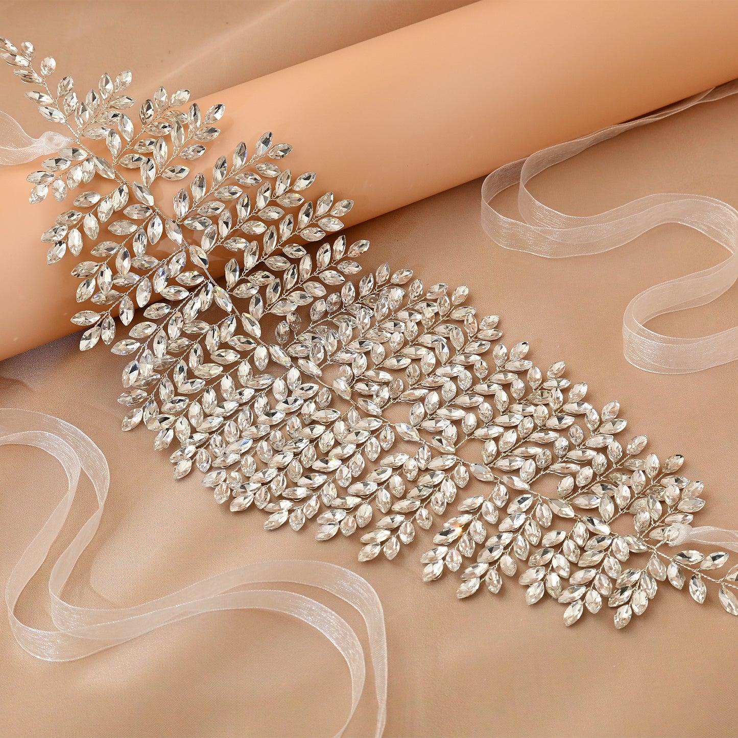 Bridella BHP238-S Silver Rhinestone Crown