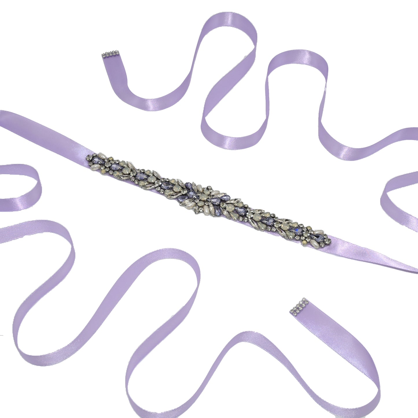 BS57LA lavender rhinestone pearl belt