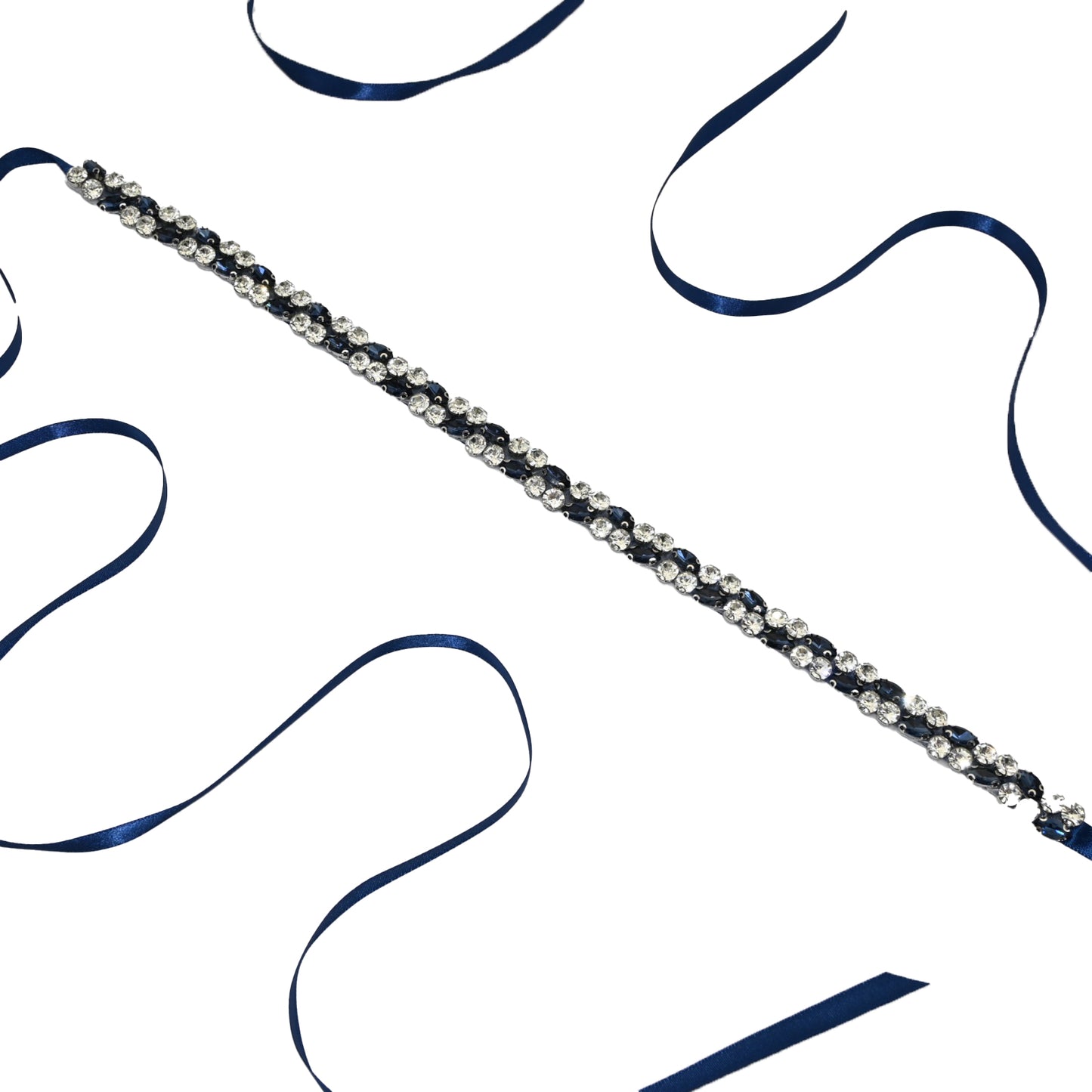 Navy Rhinestone Bridal Belt Wedding Sash – Bridella BS07ML